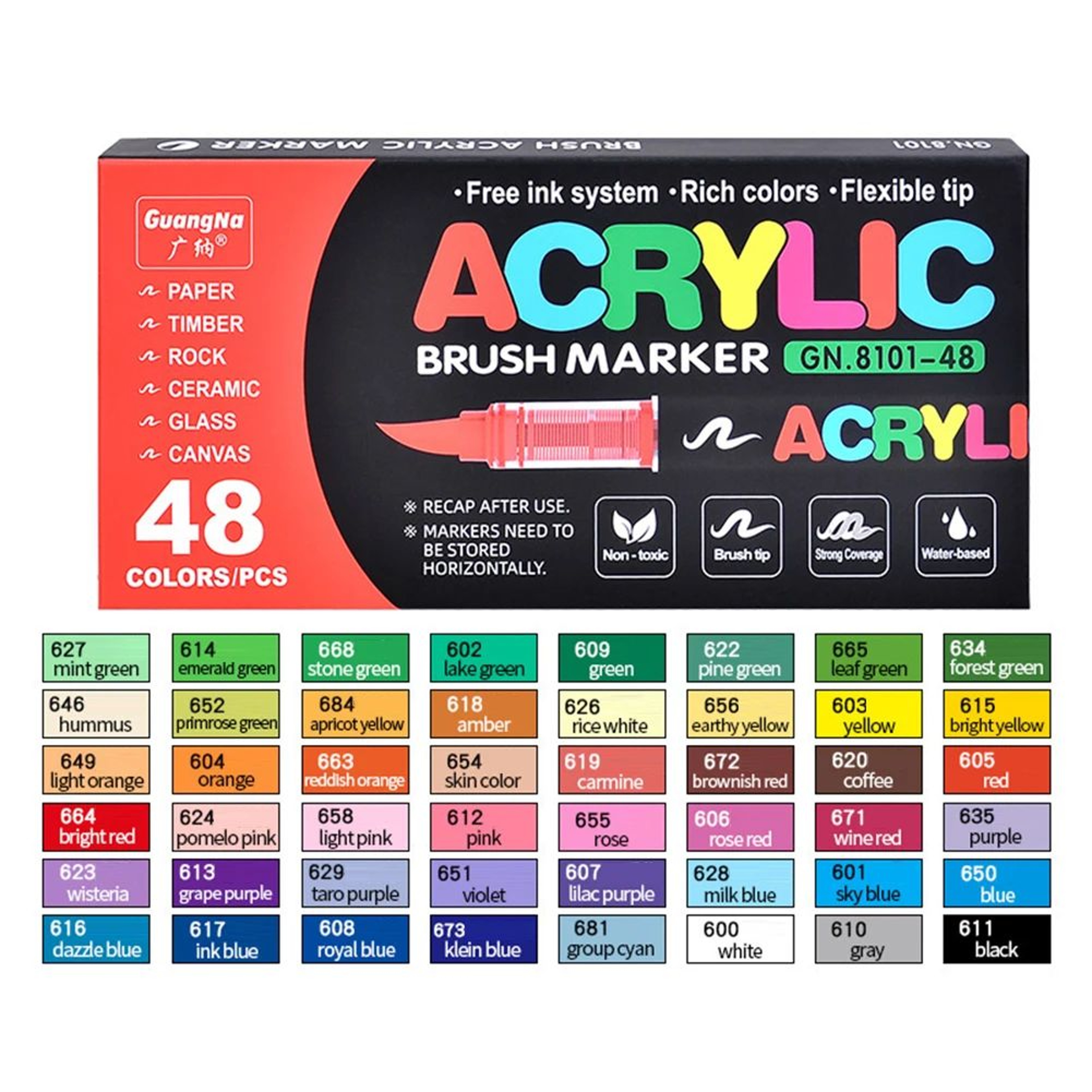 12 To 48 Colors Acrylic Paint Markers With Soft Brush Tips 9