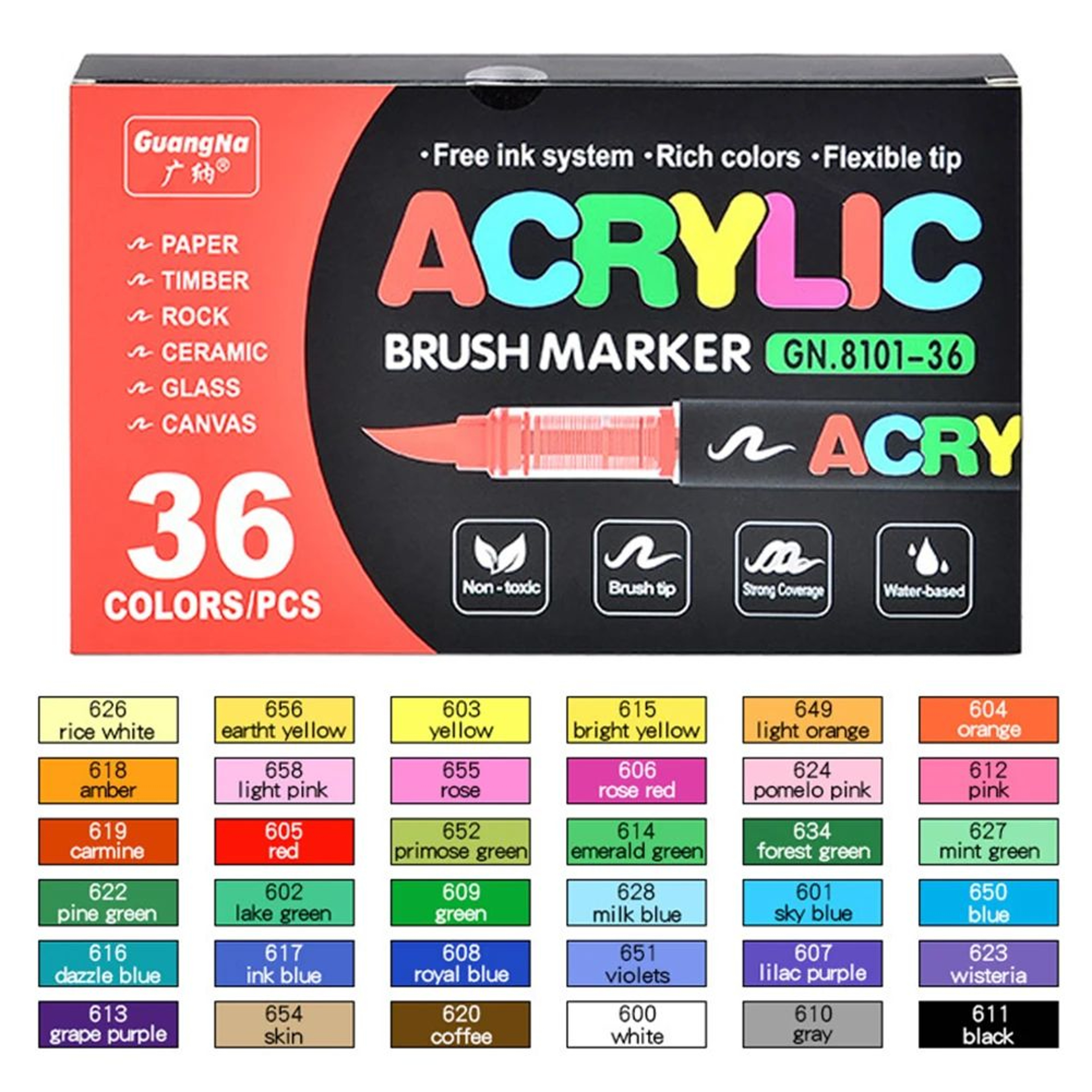 12 To 48 Colors Acrylic Paint Markers With Soft Brush Tips 8