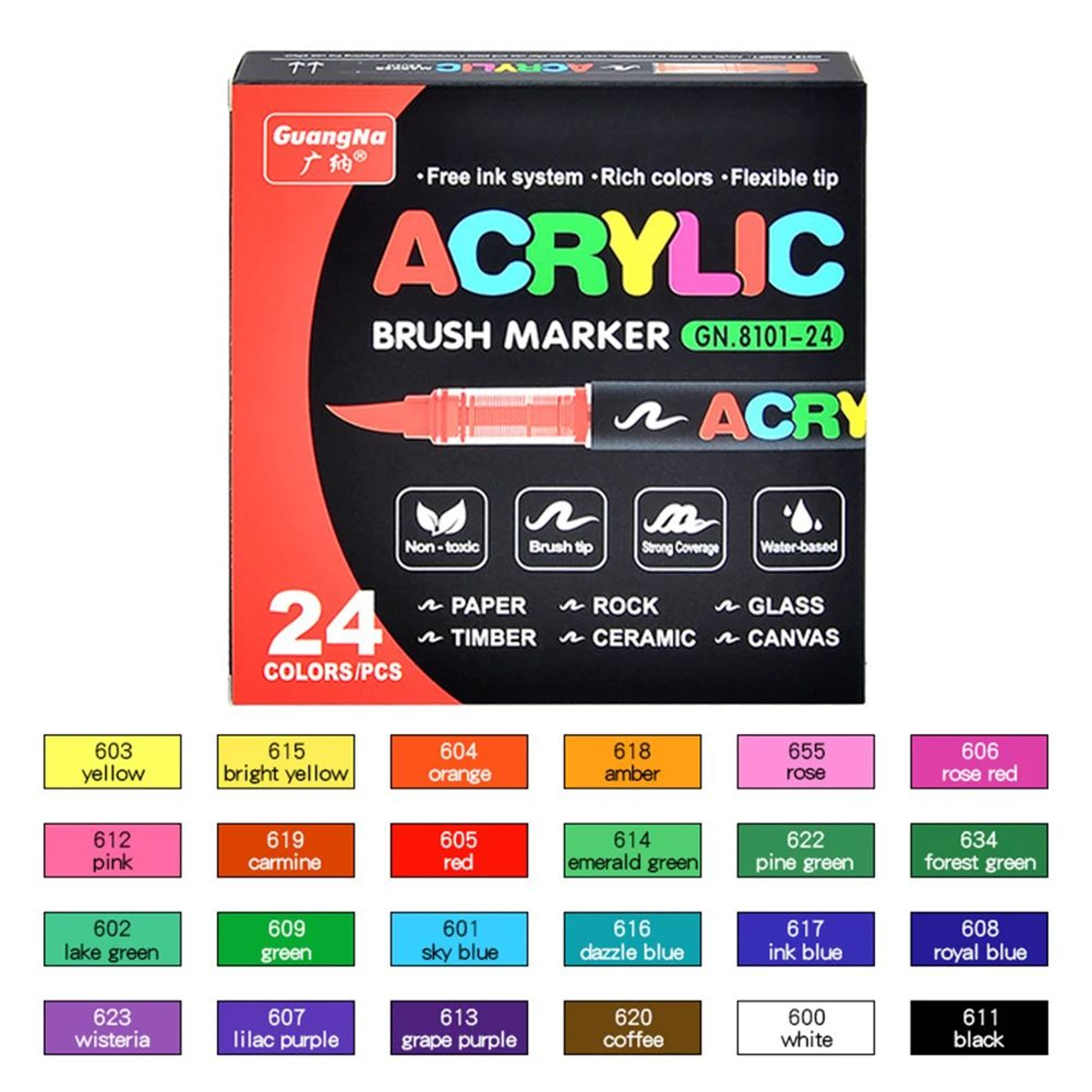 12 To 48 Colors Acrylic Paint Markers With Soft Brush Tips 7