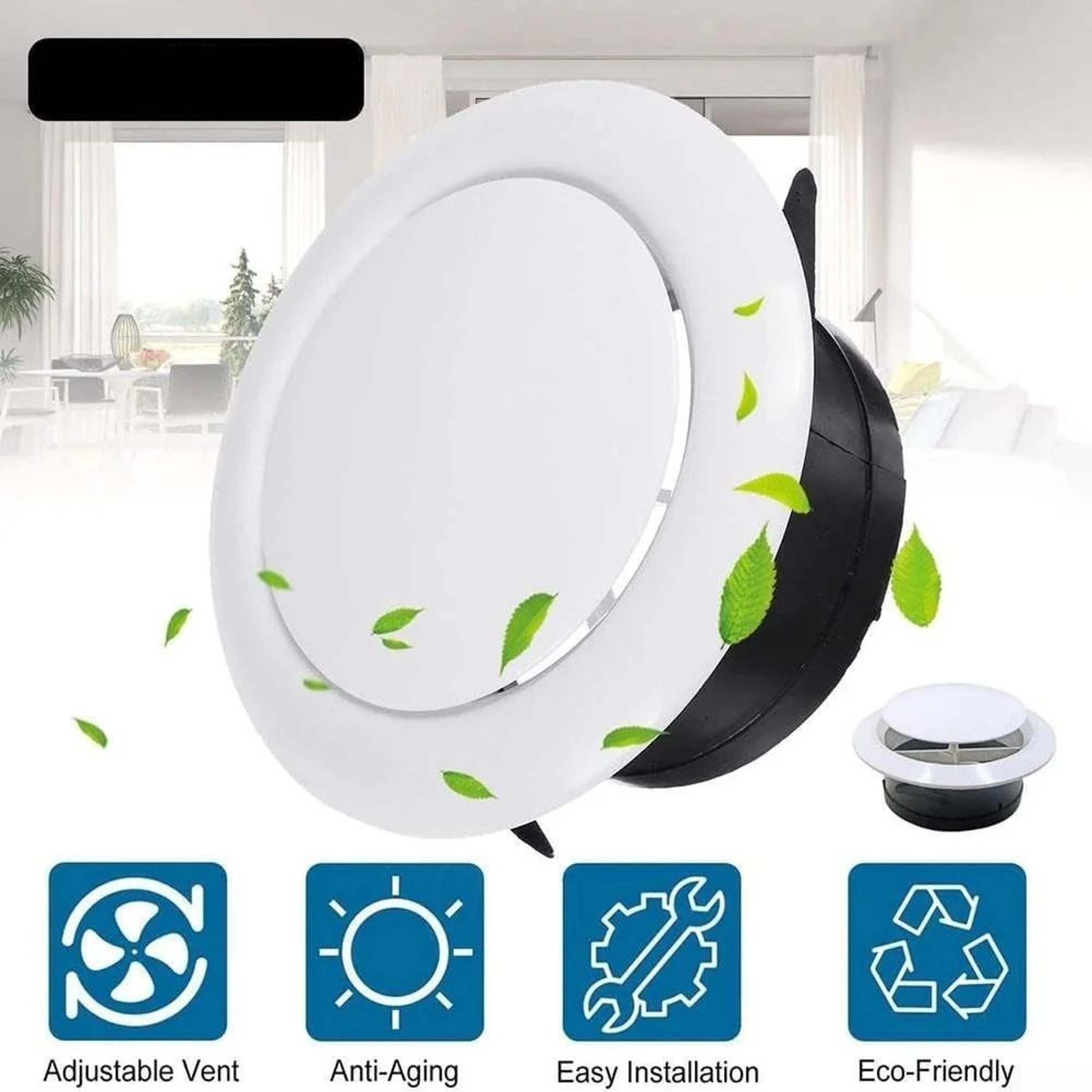 Adjustable Round Soffit Air Vent For Inline Duct Fan 0