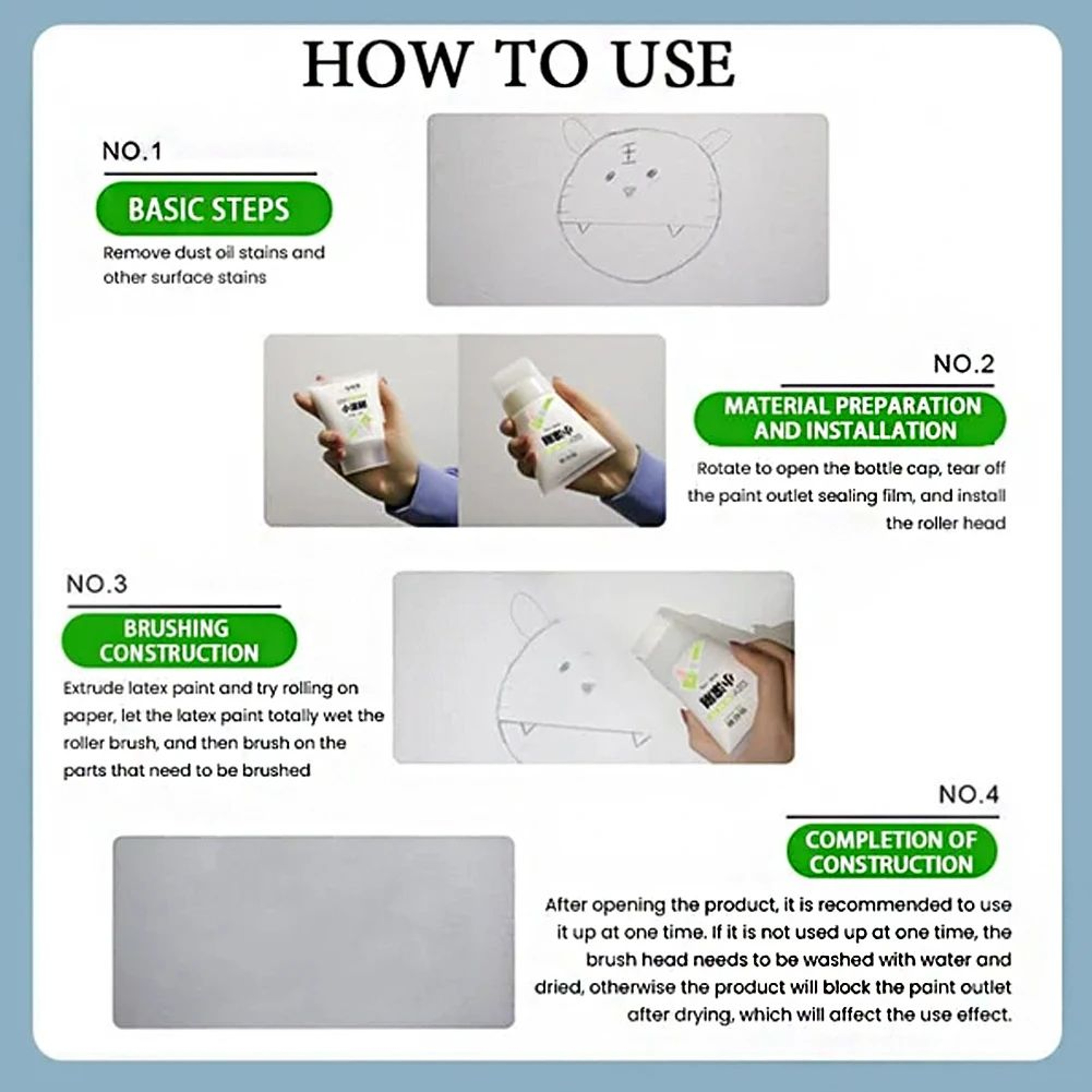 100g White Wall Repair Paste With Roller Brush For Drywall Touch Up 4