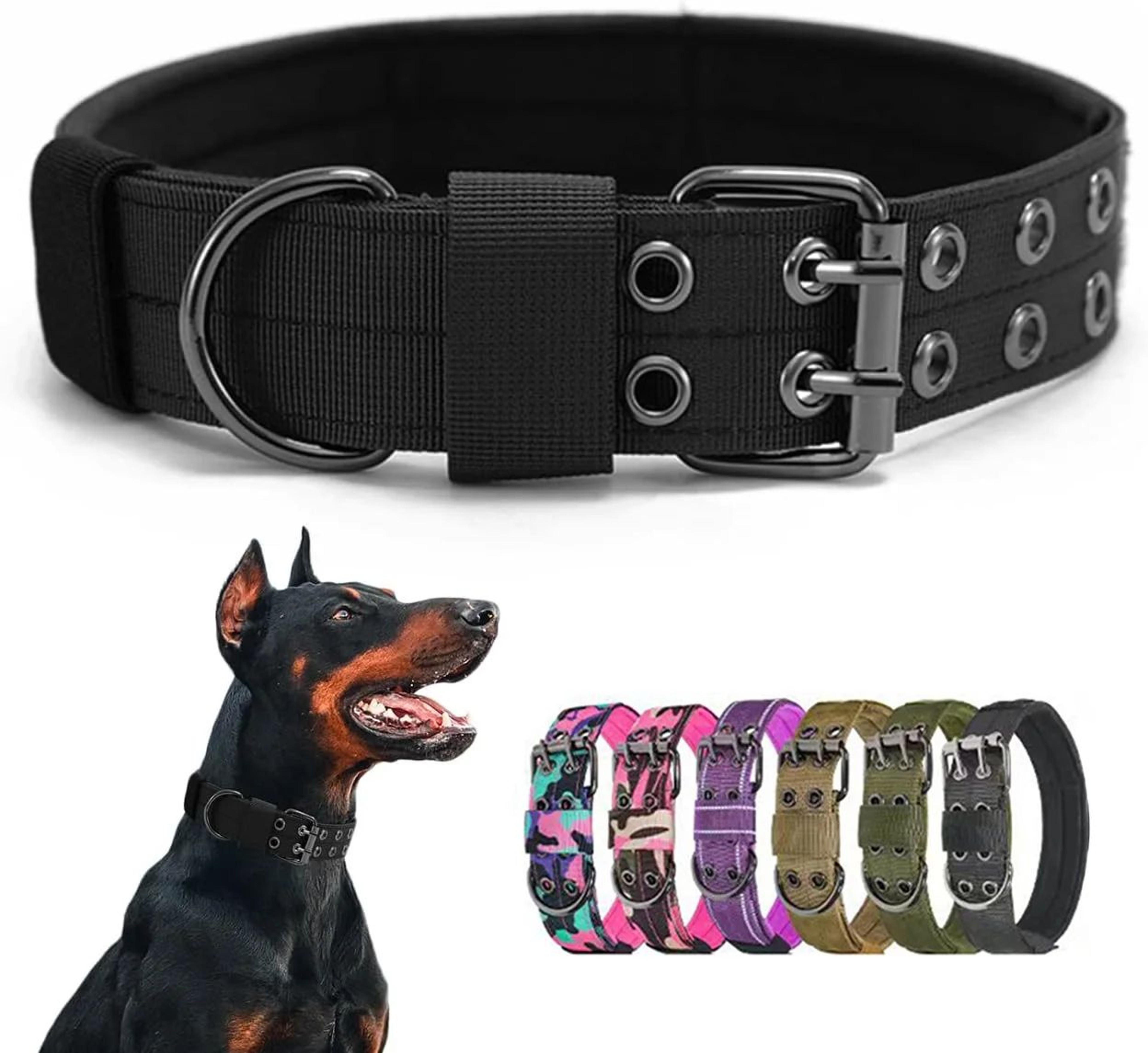 Heavy Duty Adjustable Nylon Tactical Dog Collar 0