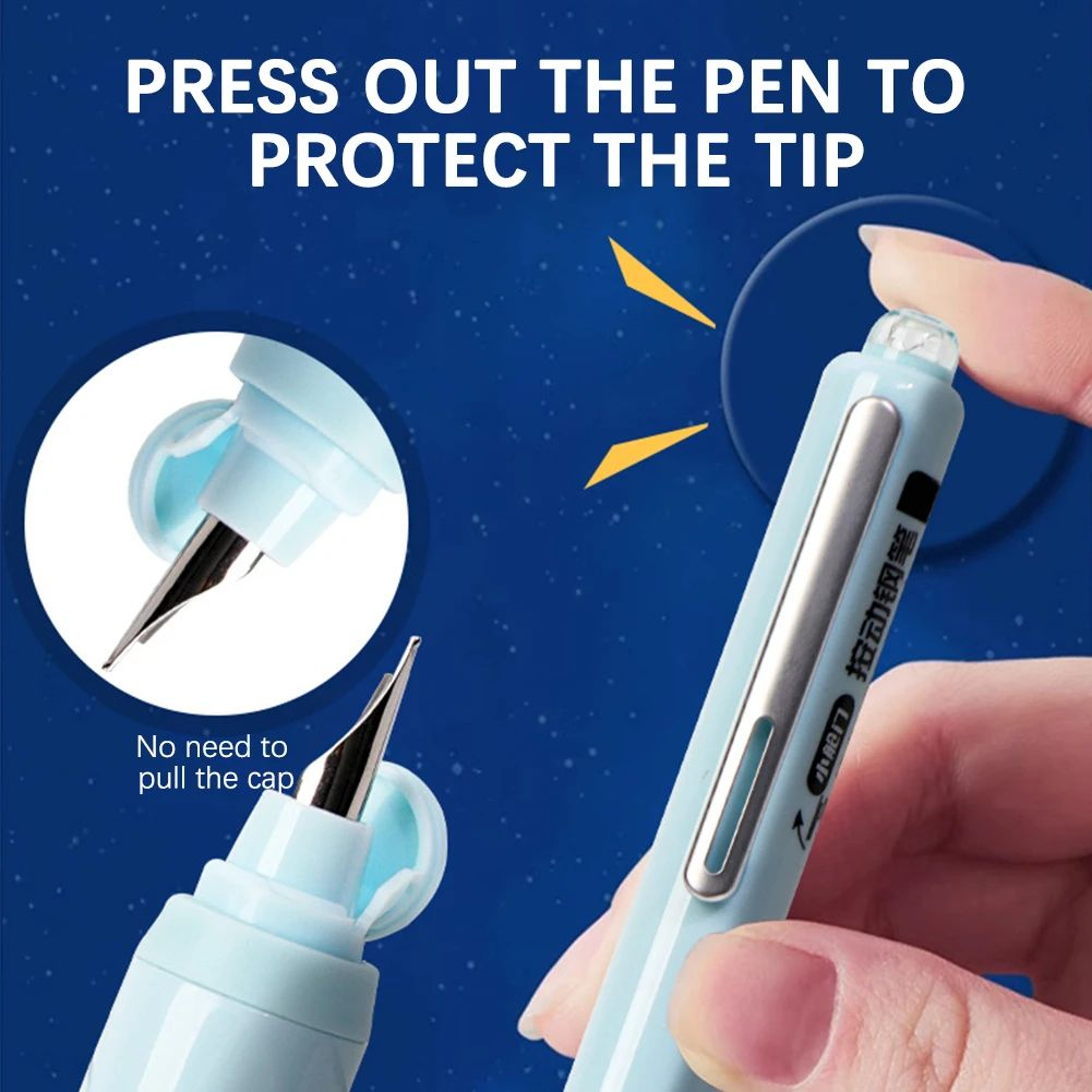 Retractable No Leak Fountain Pen With Refillable Ink Cartridges 2