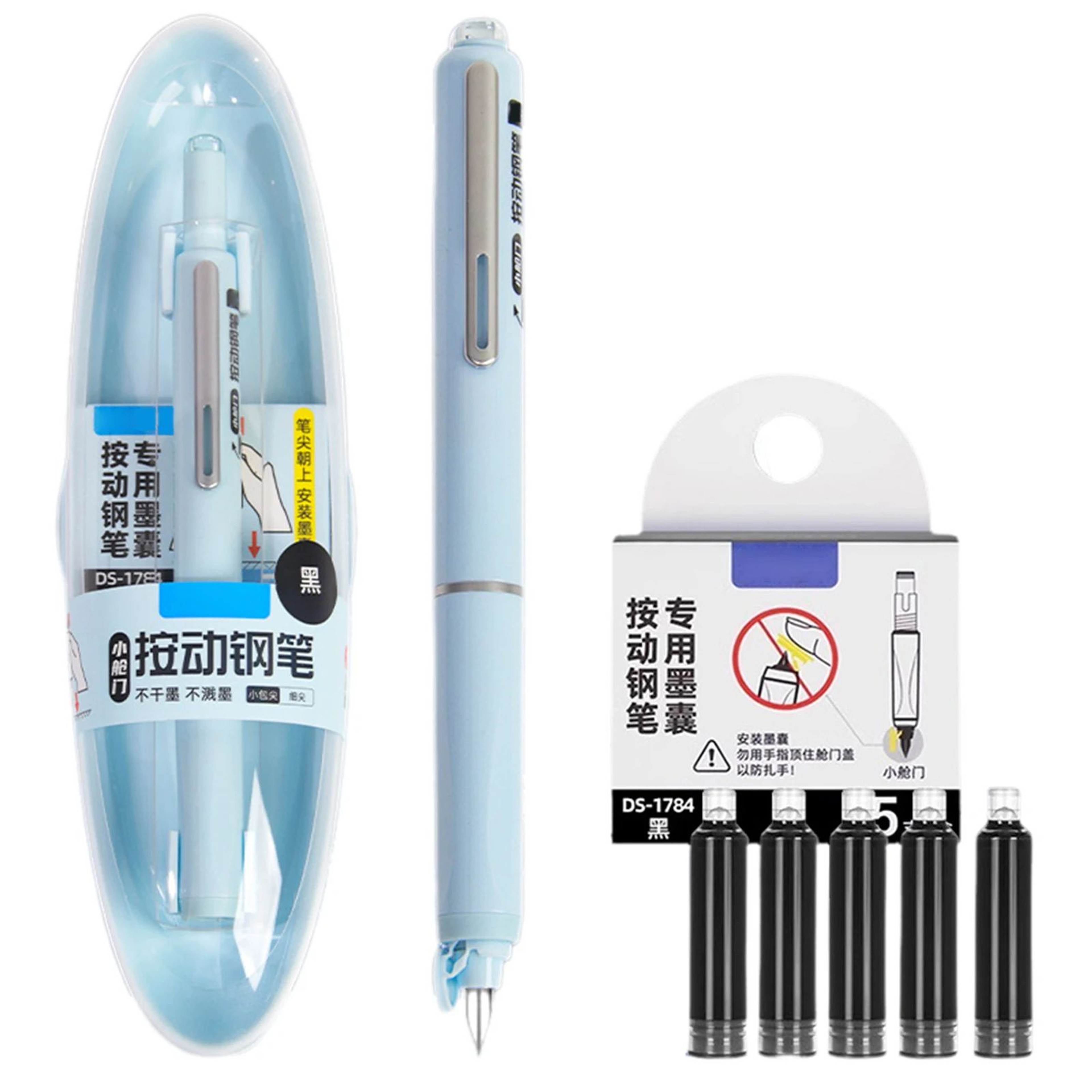 Retractable No Leak Fountain Pen With Refillable Ink Cartridges 8