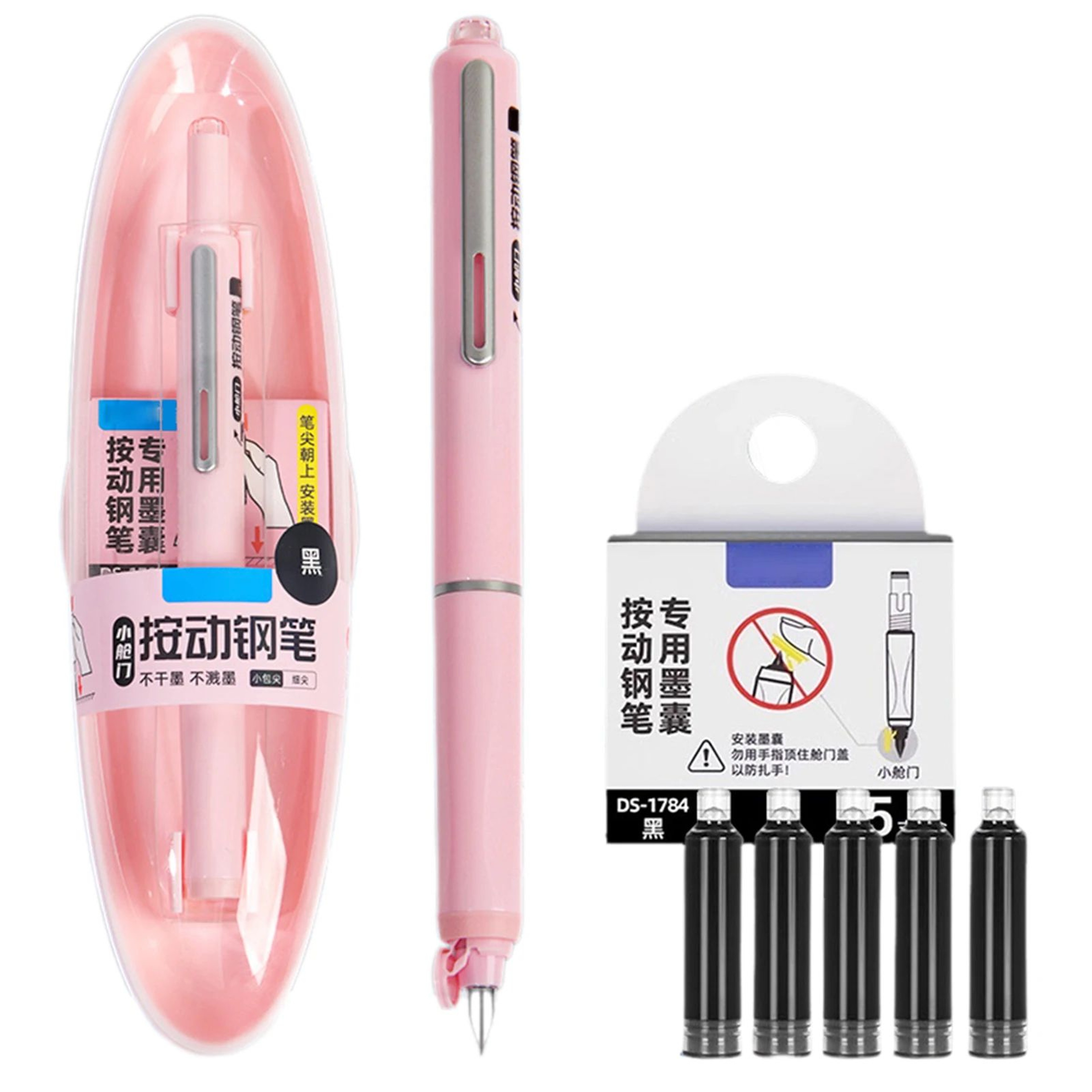 Retractable No Leak Fountain Pen With Refillable Ink Cartridges 9