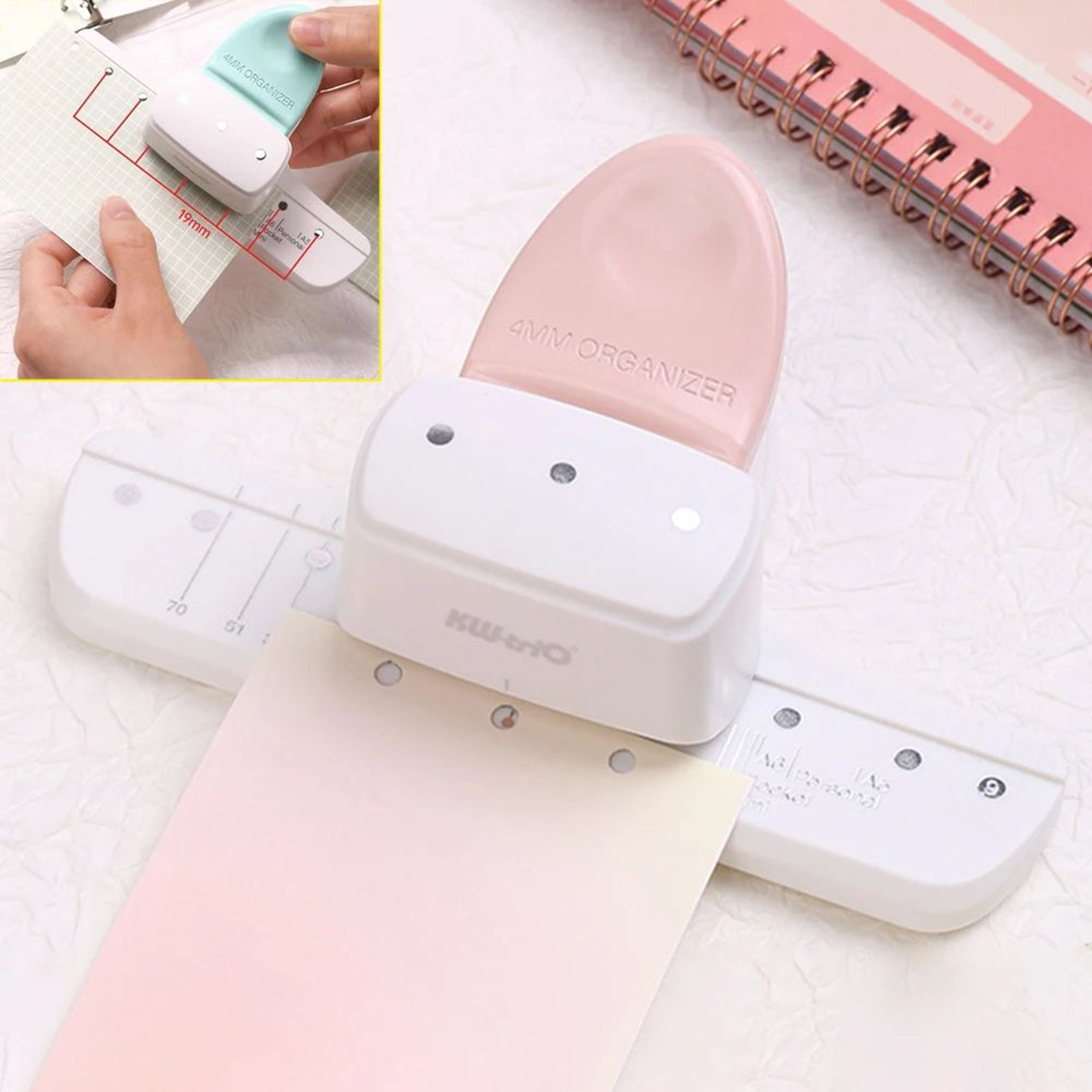 Adjustable 3 Hole Paper Punch For A5 A6 A7 Planners 0