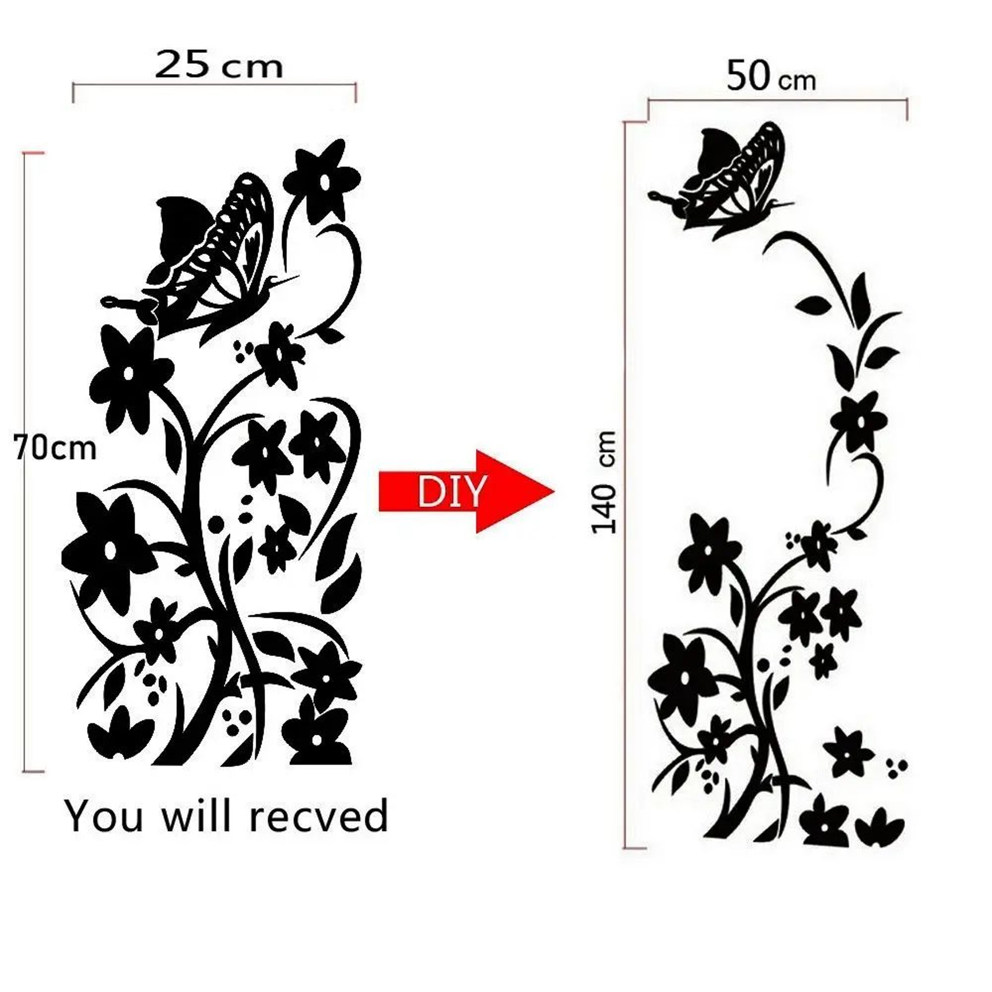 Black Butterfly Wall Sticker For Home Kitchen And Refrigerator Decor 1