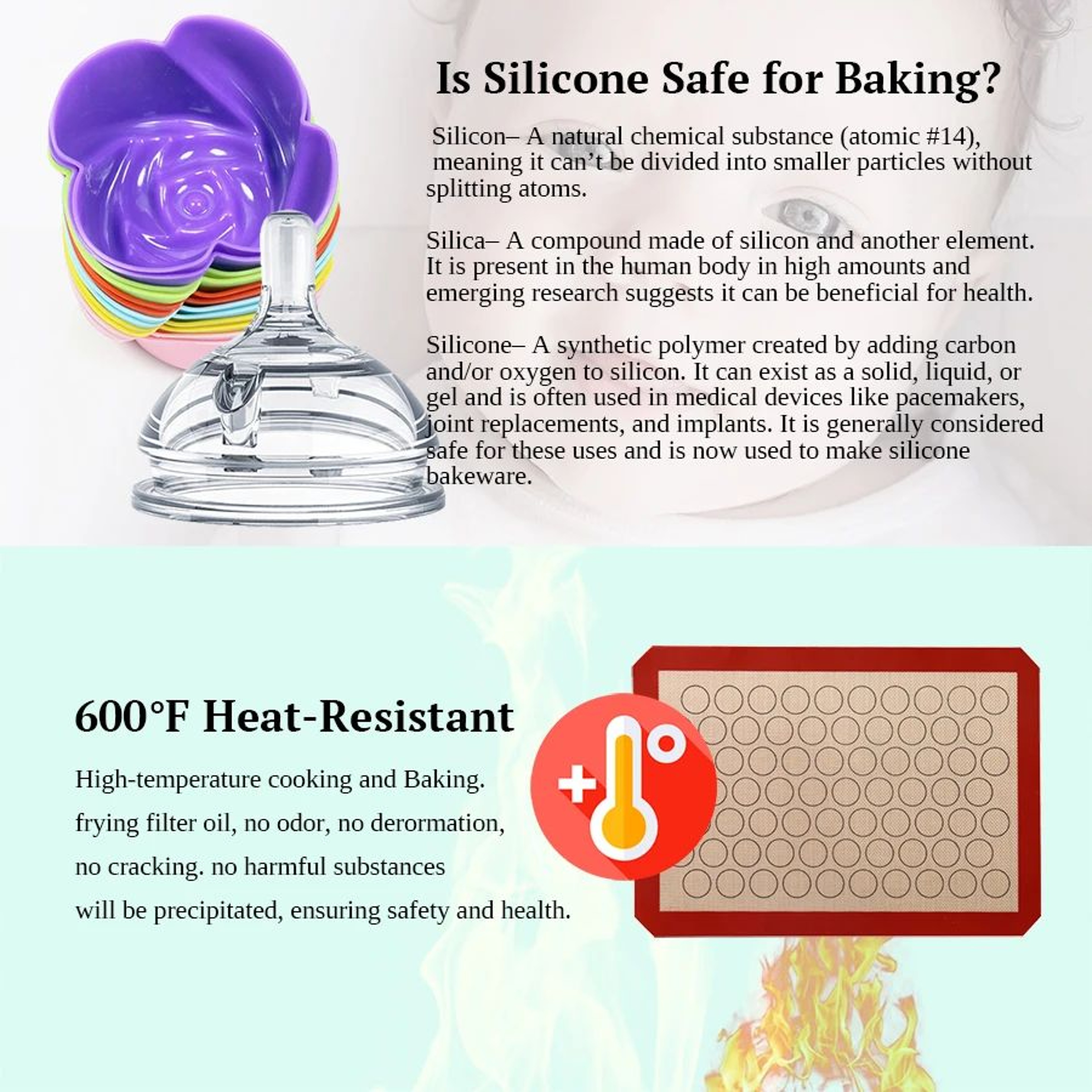 Non Stick Silicone Baking Mat For Dough Pastry And Cookies 3