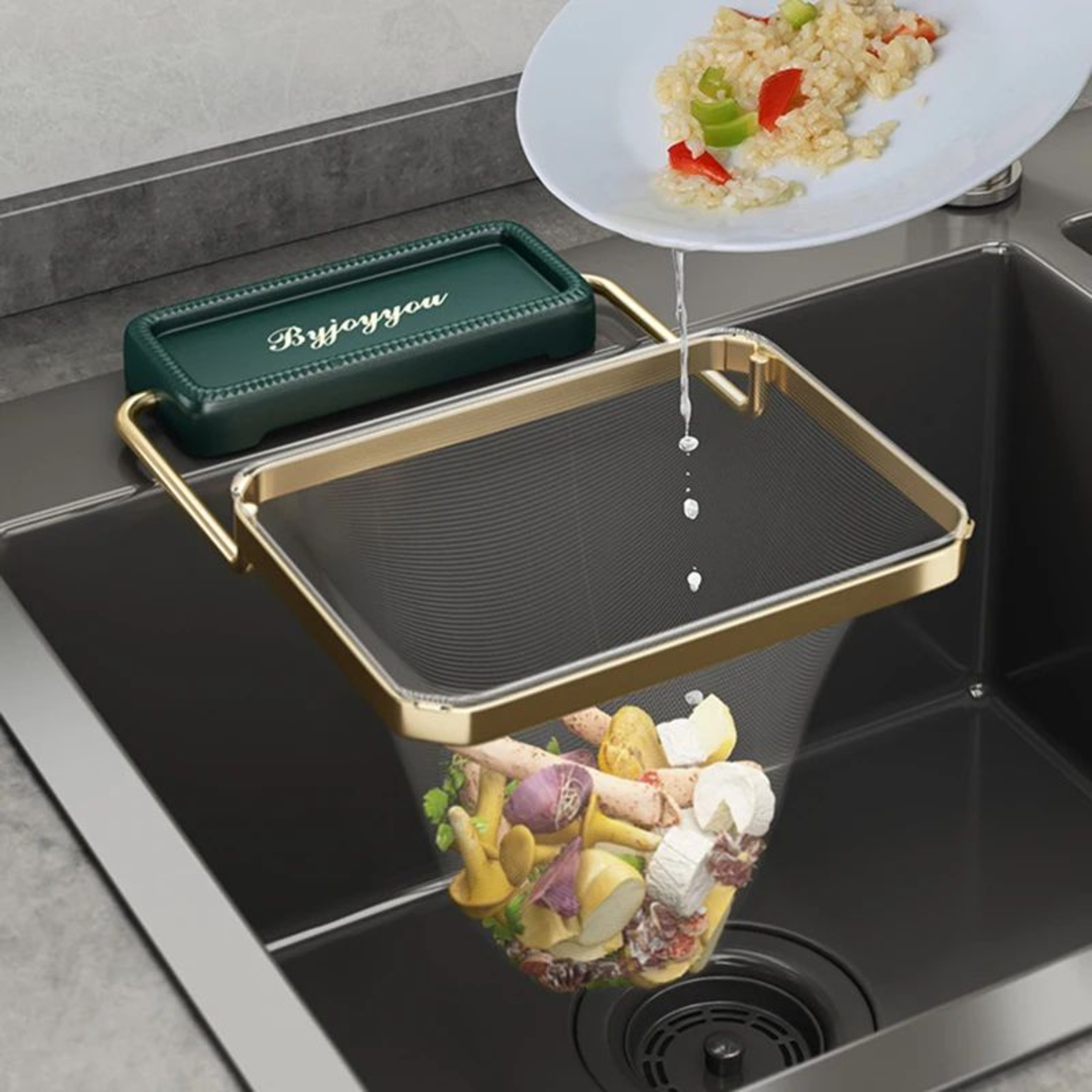 Triangular Kitchen Sink Strainer Basket With Mesh Bags 0