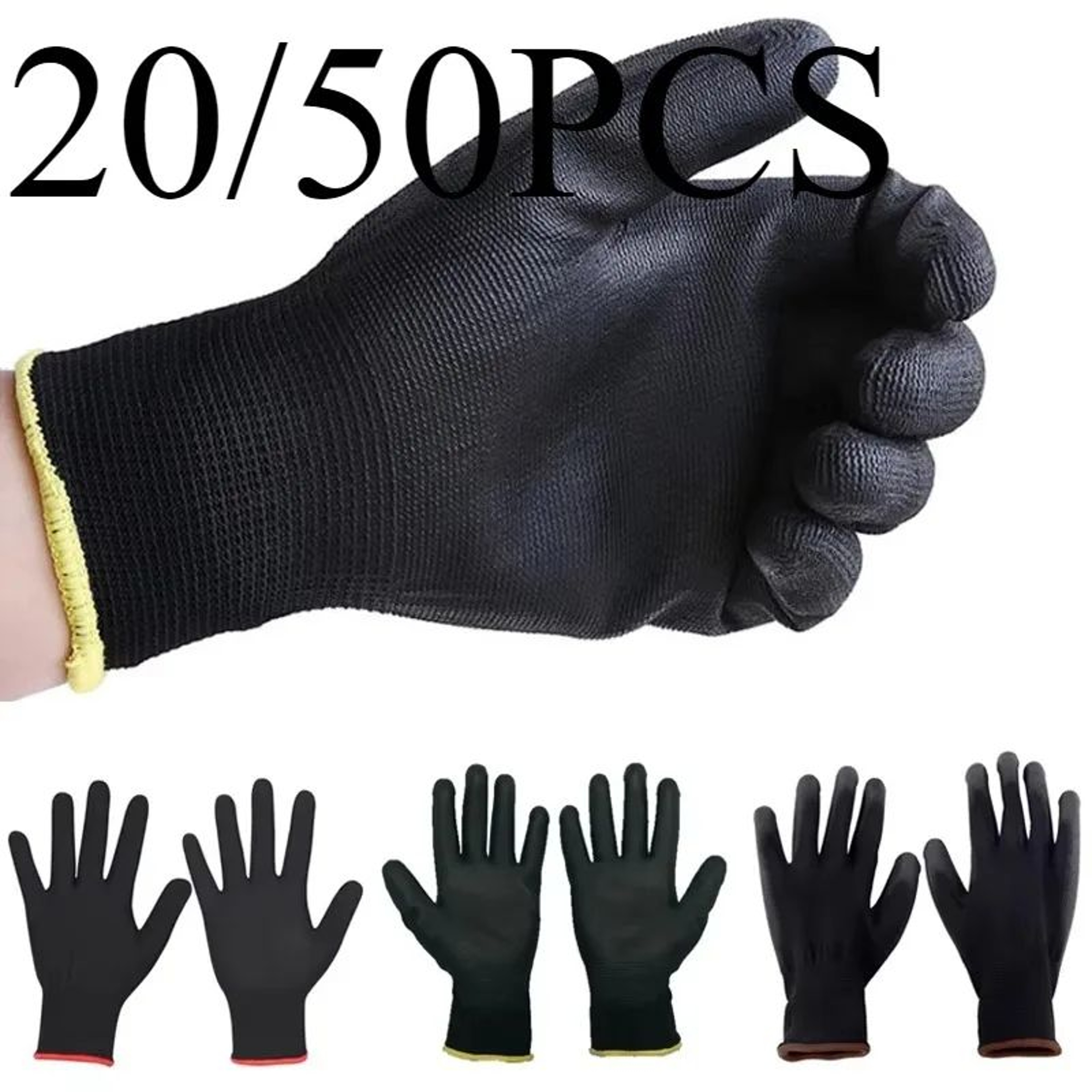 Non Slip PU Coated Nylon Work Safety Gloves 0
