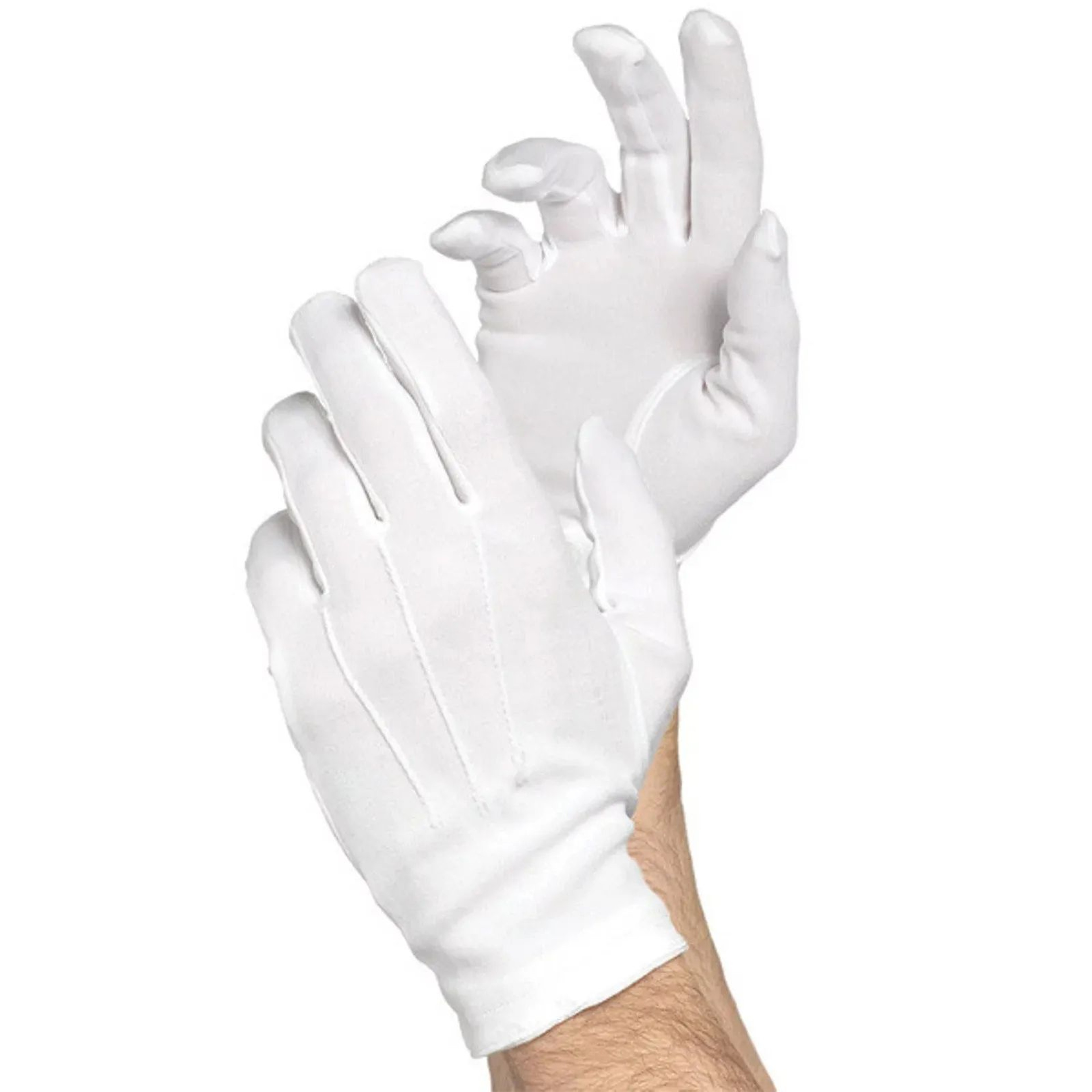 White Cotton Stretch Work Gloves For Handling And SPA Care 6