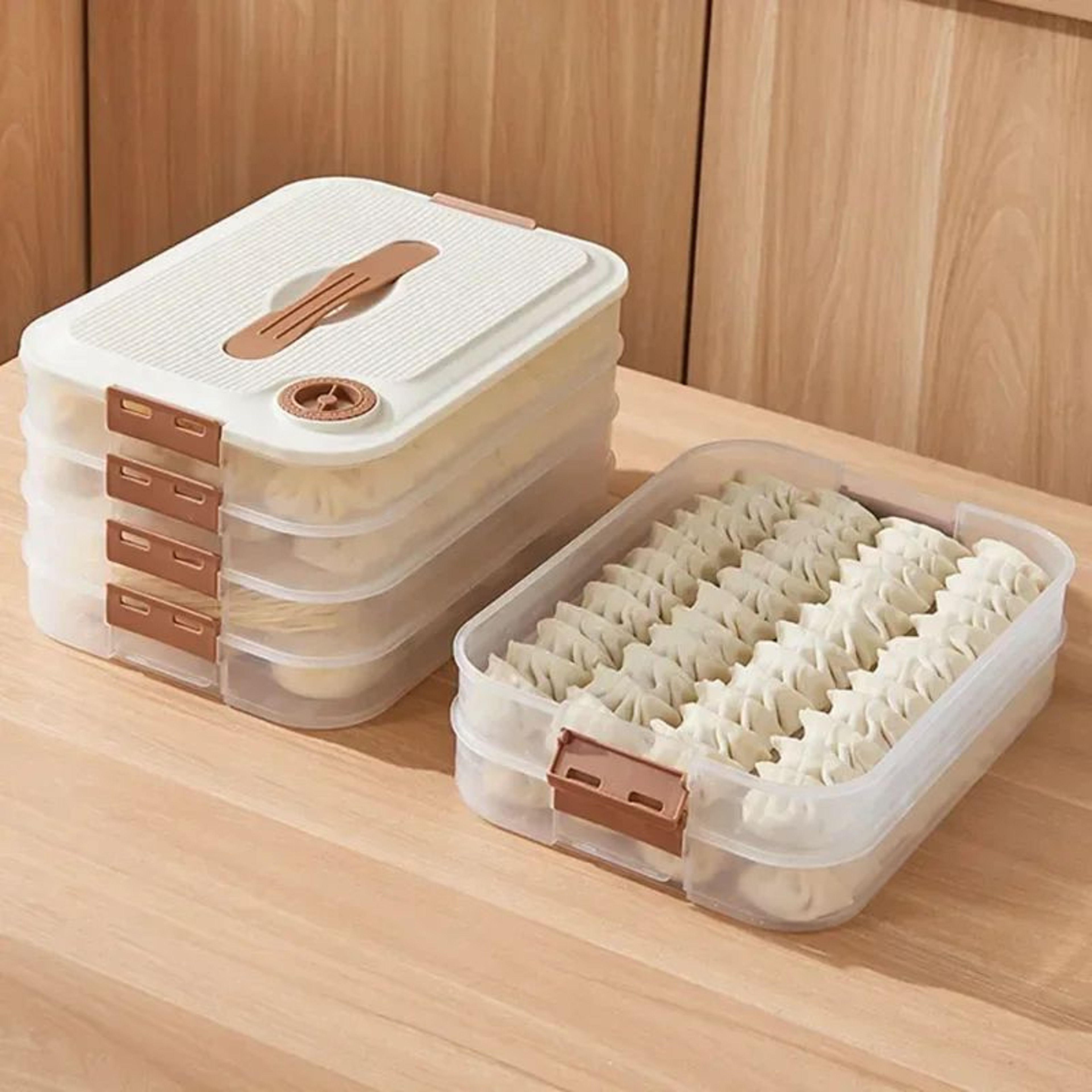 Stackable Dumpling Storage Box With Transparent Lid 1