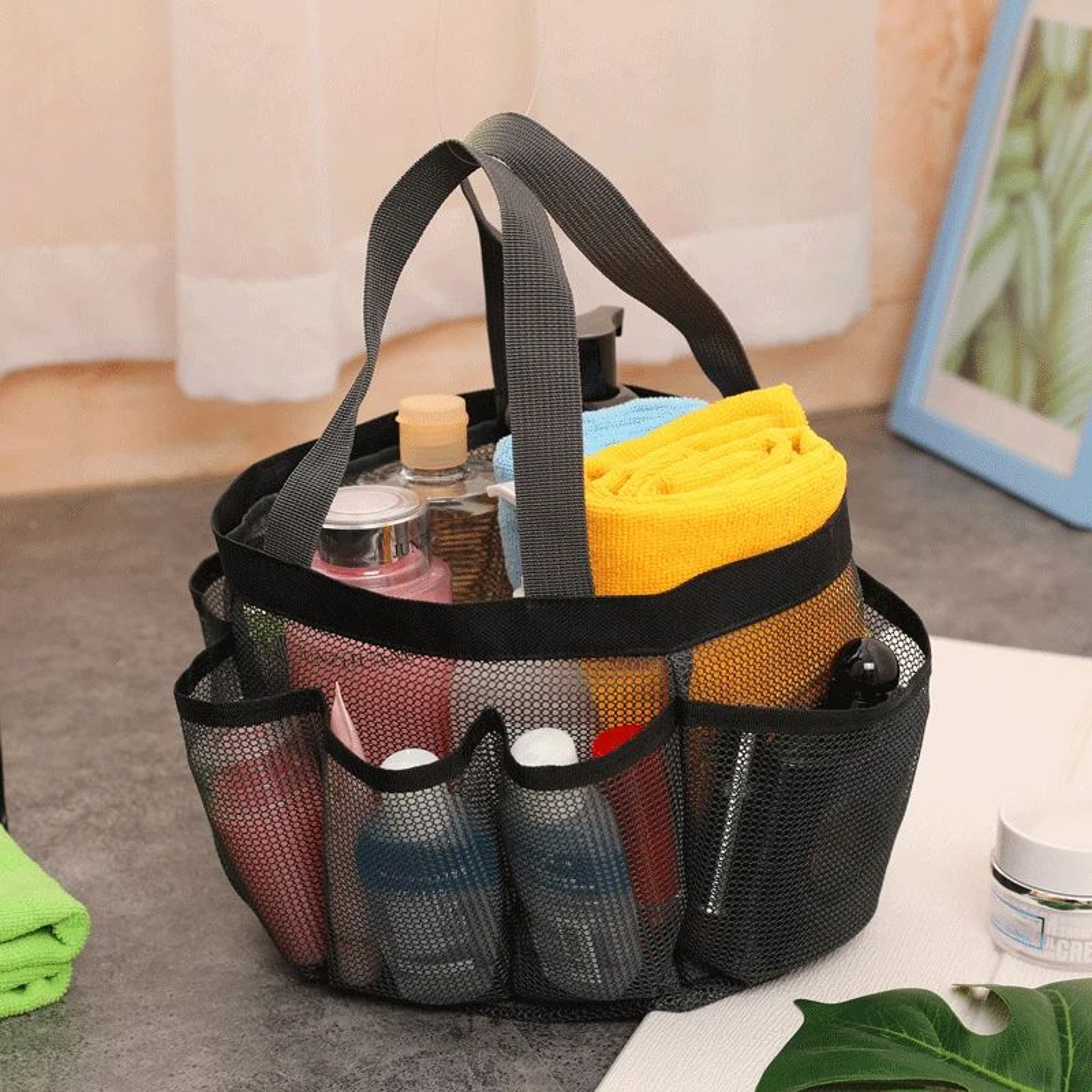 Oversized Mesh Beach Tote Bag With 8 Pockets 1
