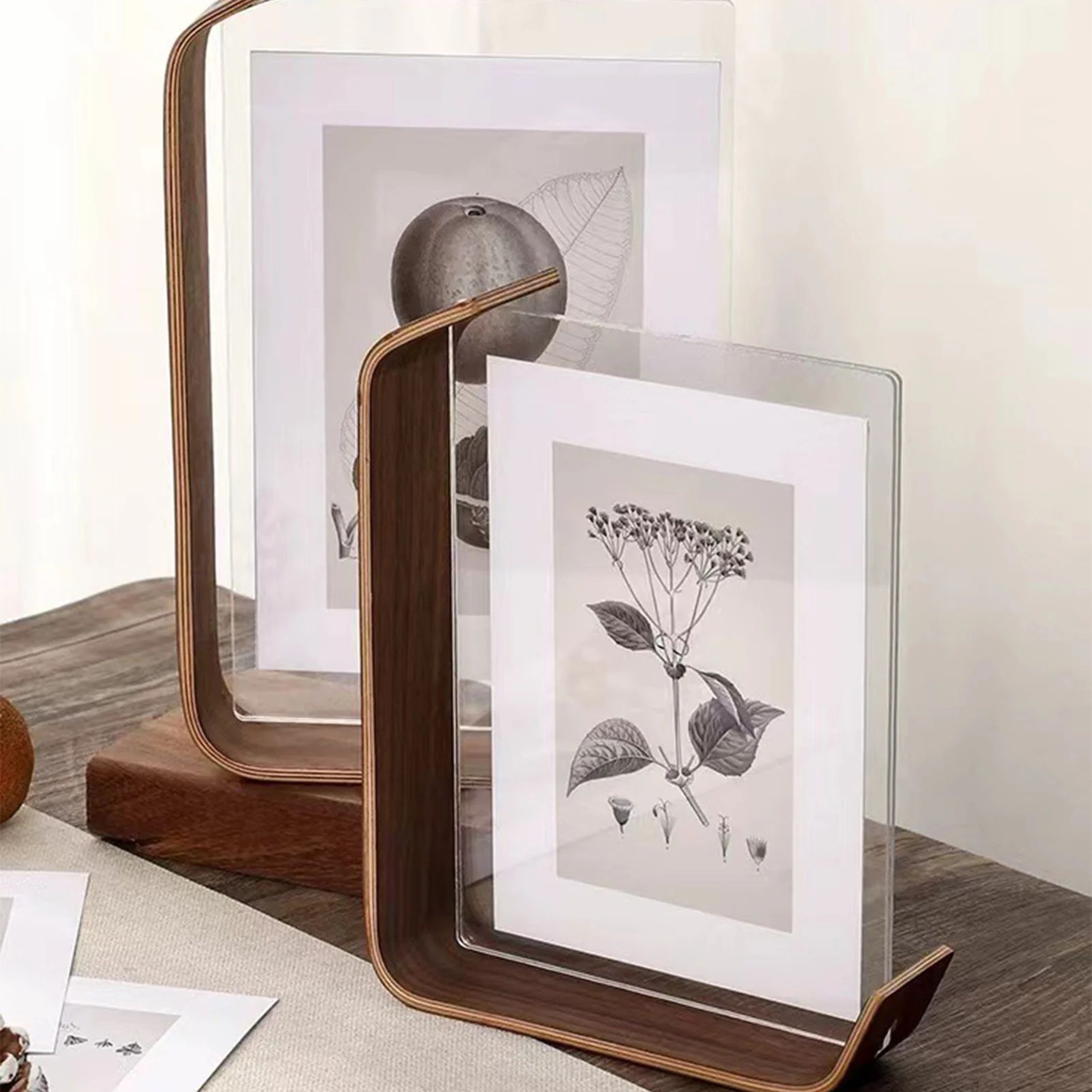 Acrylic Wooden Desktop Photo Display Frame 0