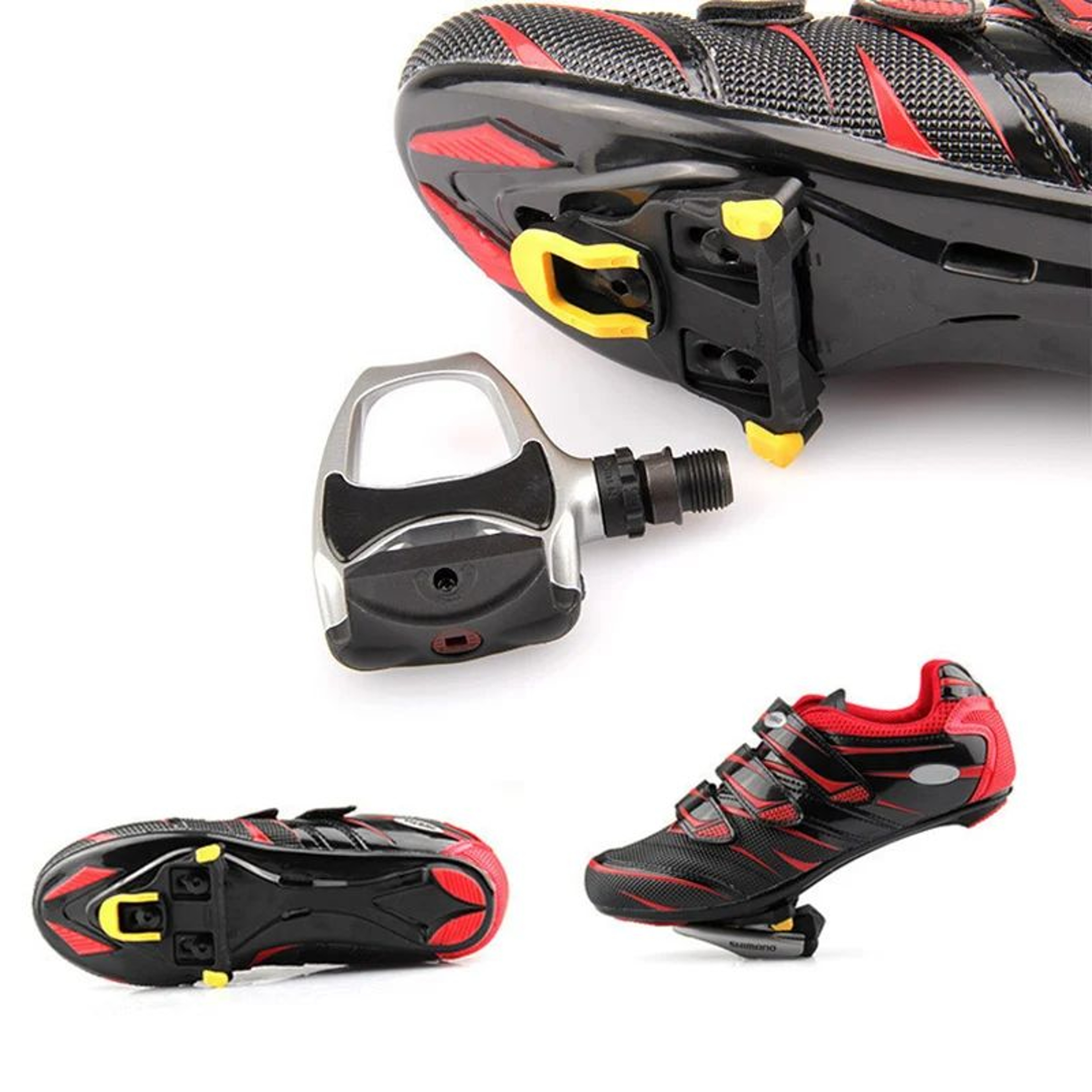 Self Locking Road Bike Pedals And Cleat Set 0