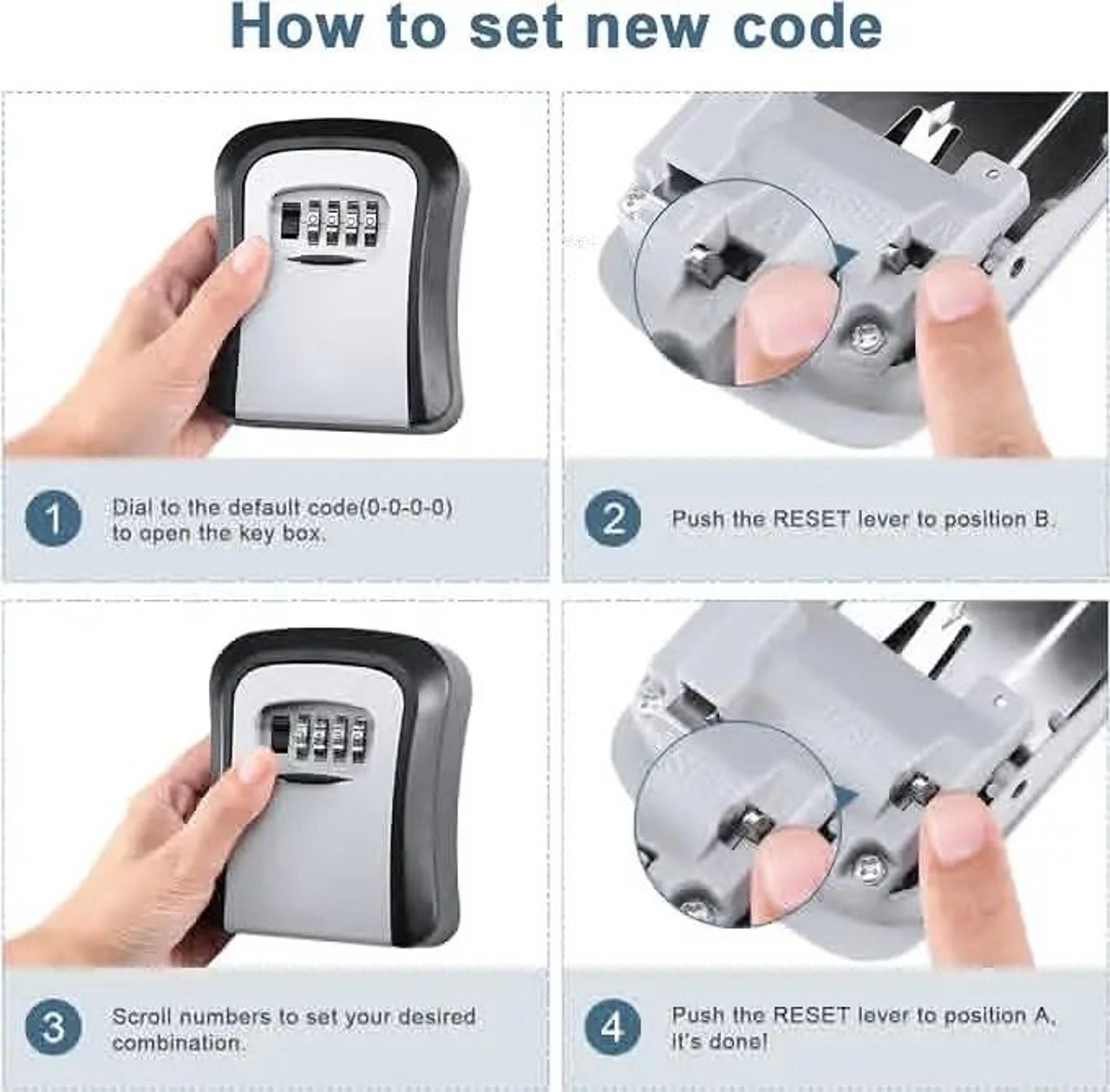 Large 4 Digit Combination Key Lock Box 1