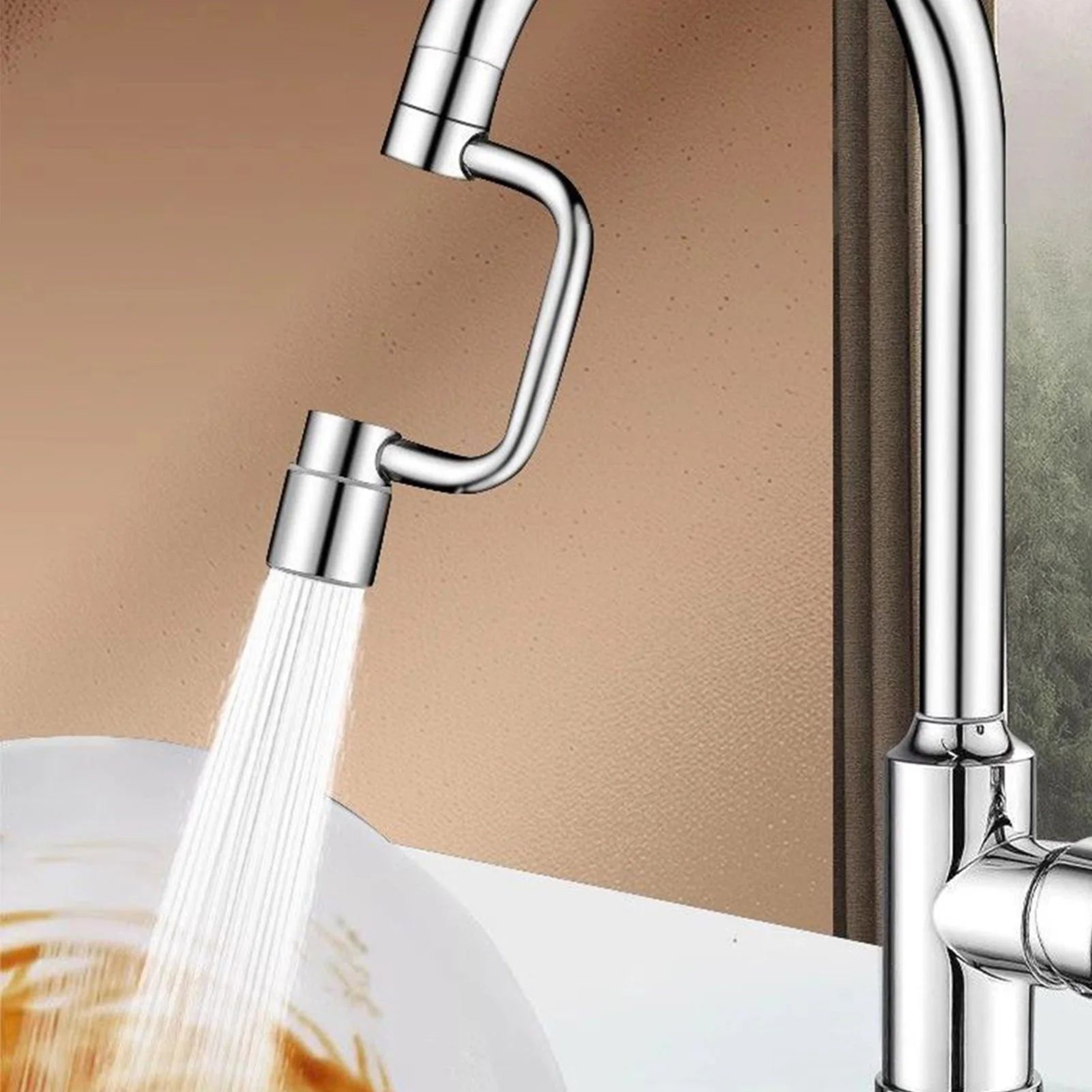 Flexiflow Rotating Stainless Steel Faucet Extender For Kitchen And Bathroom 5