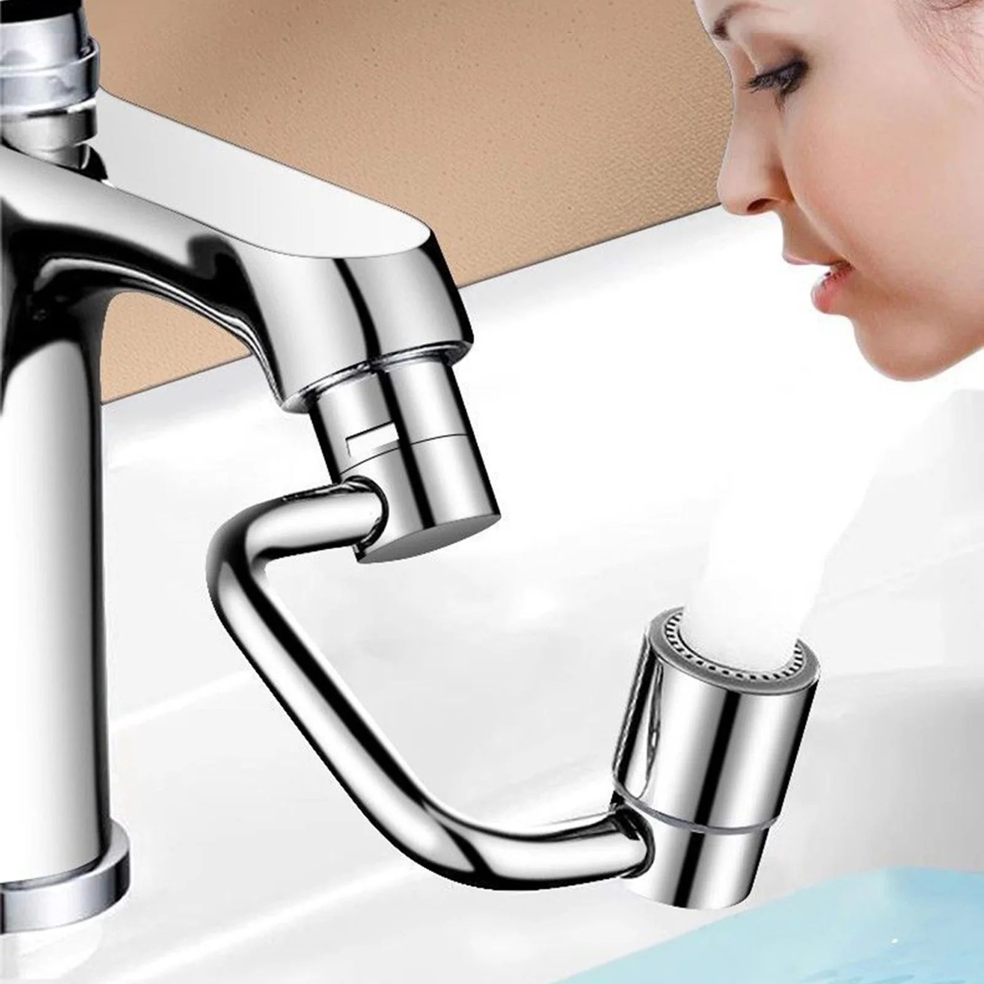 Flexiflow Rotating Stainless Steel Faucet Extender For Kitchen And Bathroom 6