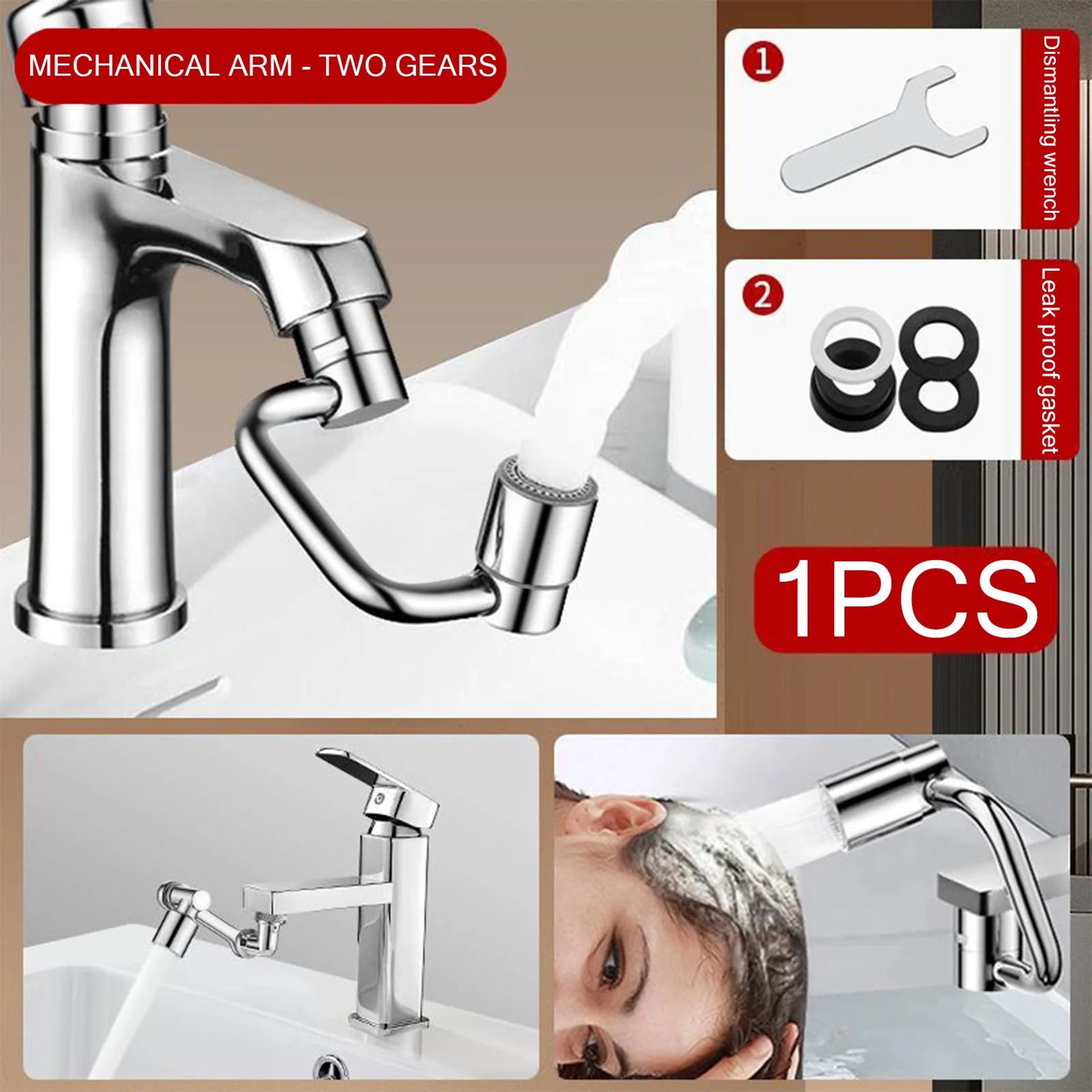 Flexiflow Rotating Stainless Steel Faucet Extender For Kitchen And Bathroom 7