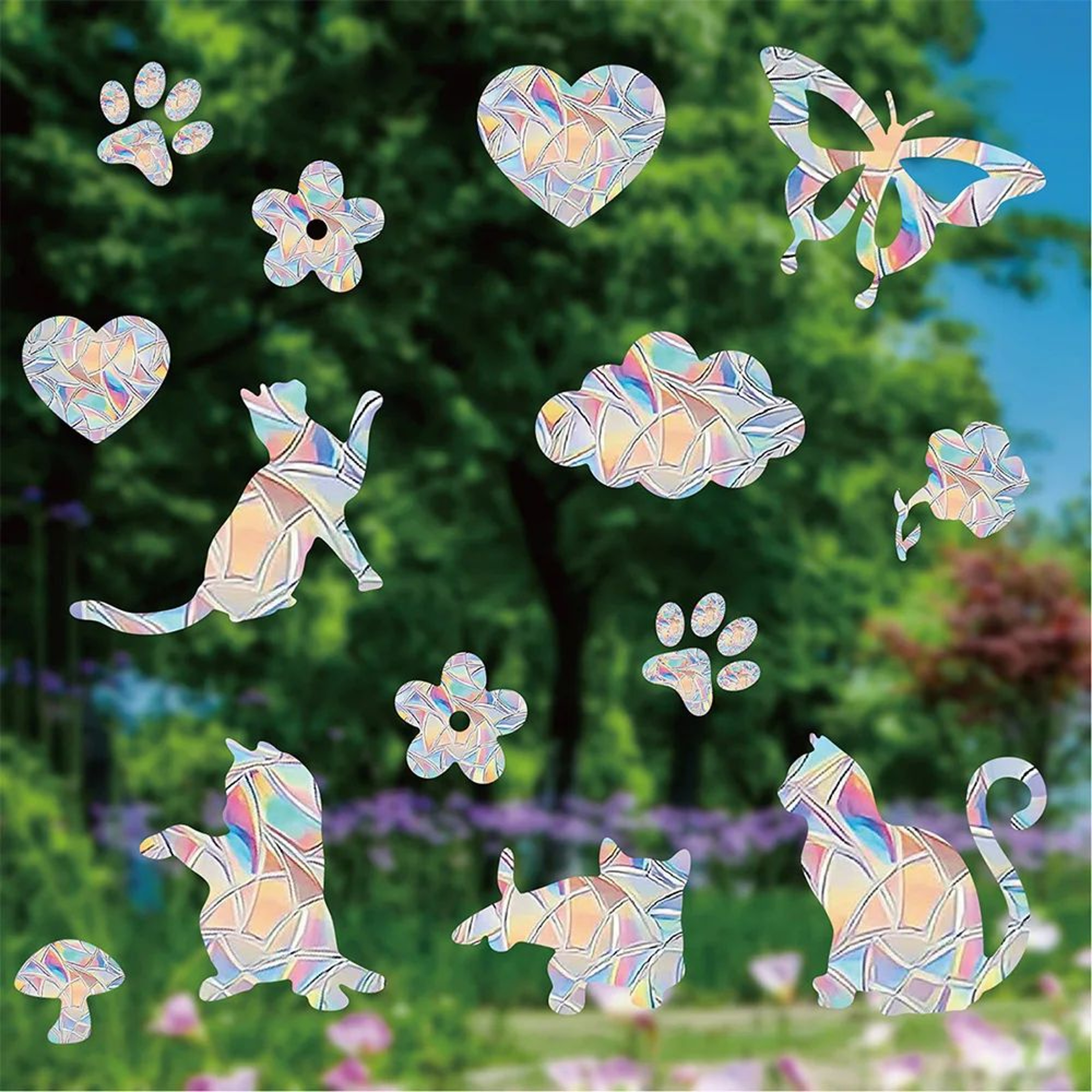 Rainbow Window Clings Anti Collision Alert Stickers 9