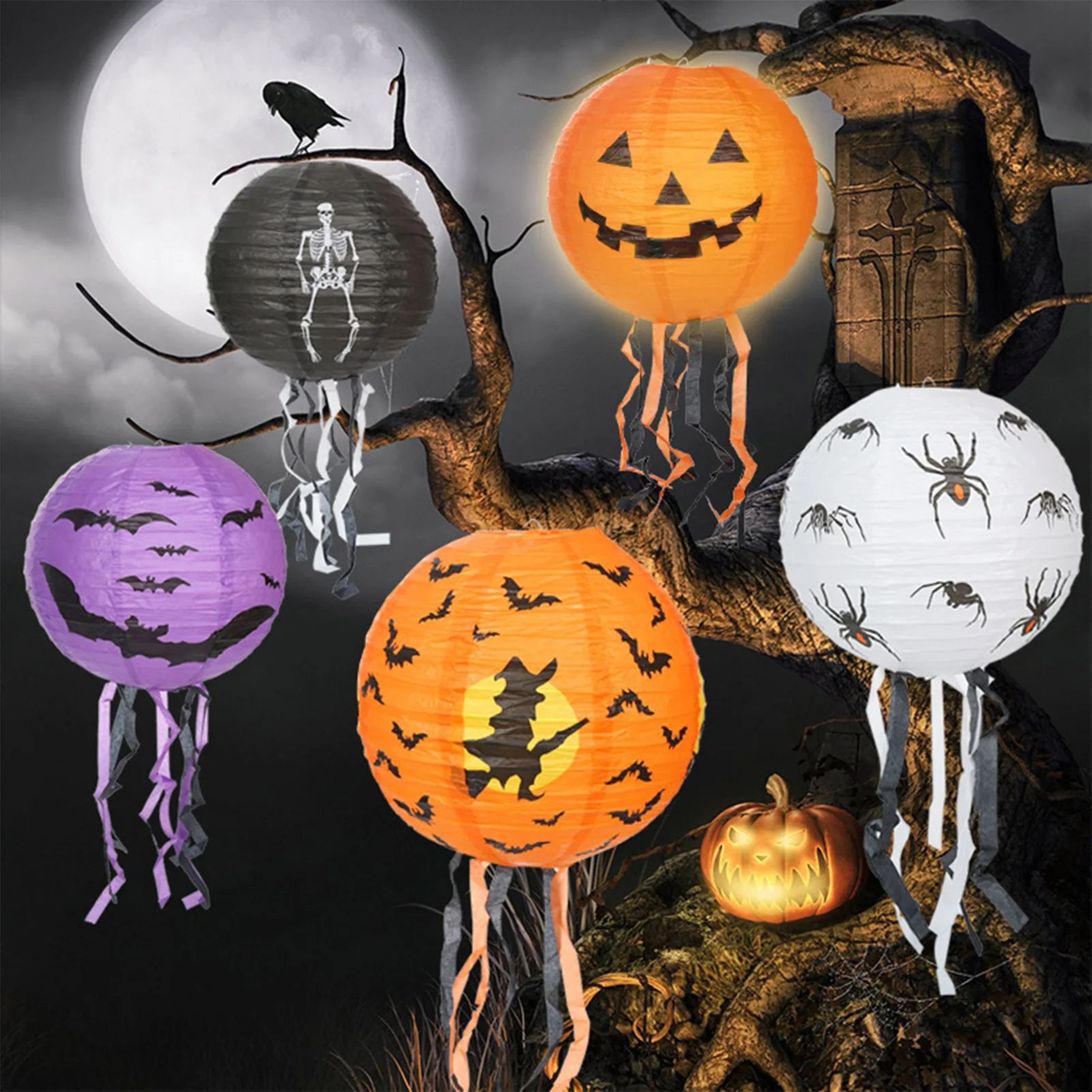 Spooky Halloween Paper Lantern Hanging Decoration For Home 1