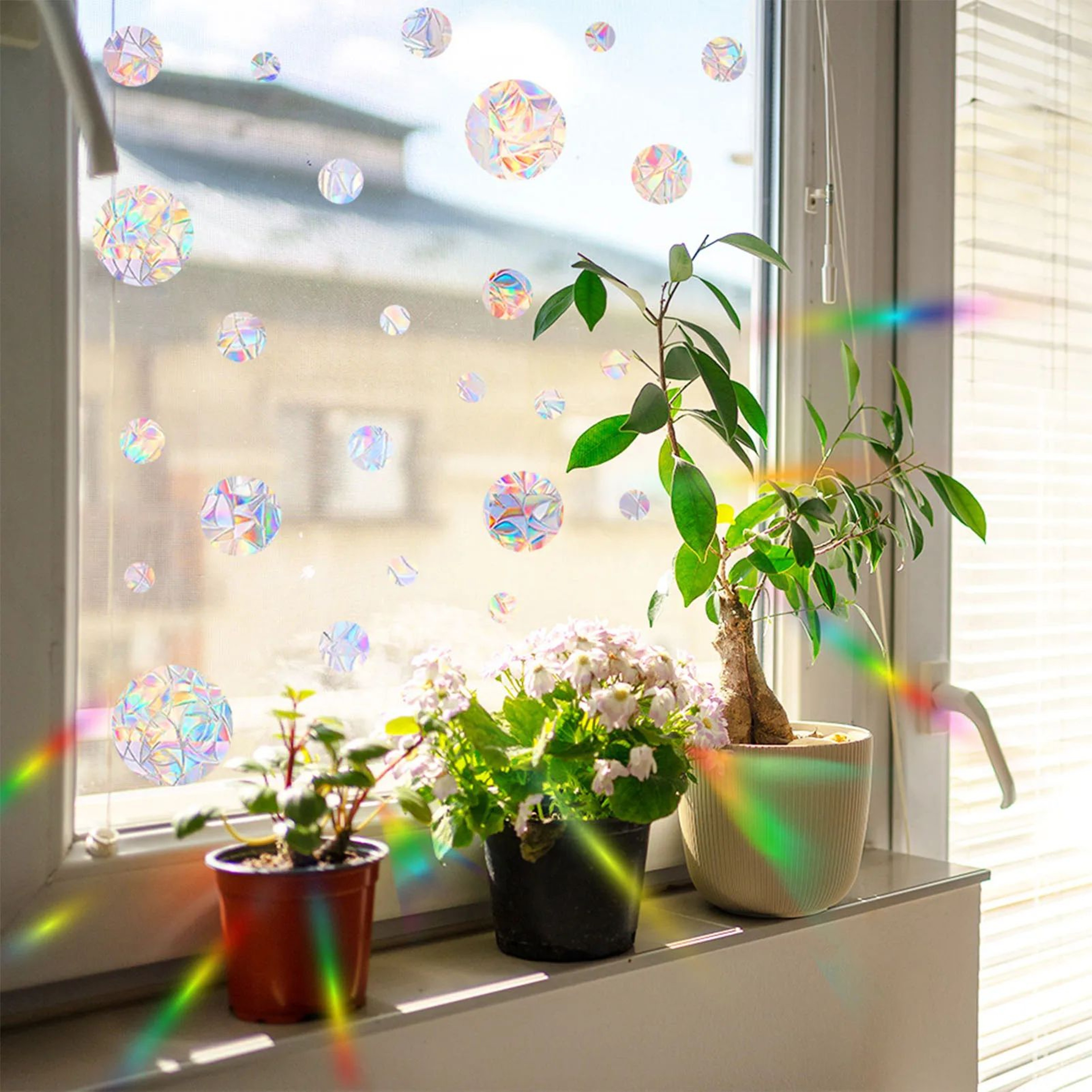 Reusable Rainbow Window Clings Anti Collision Stickers 6