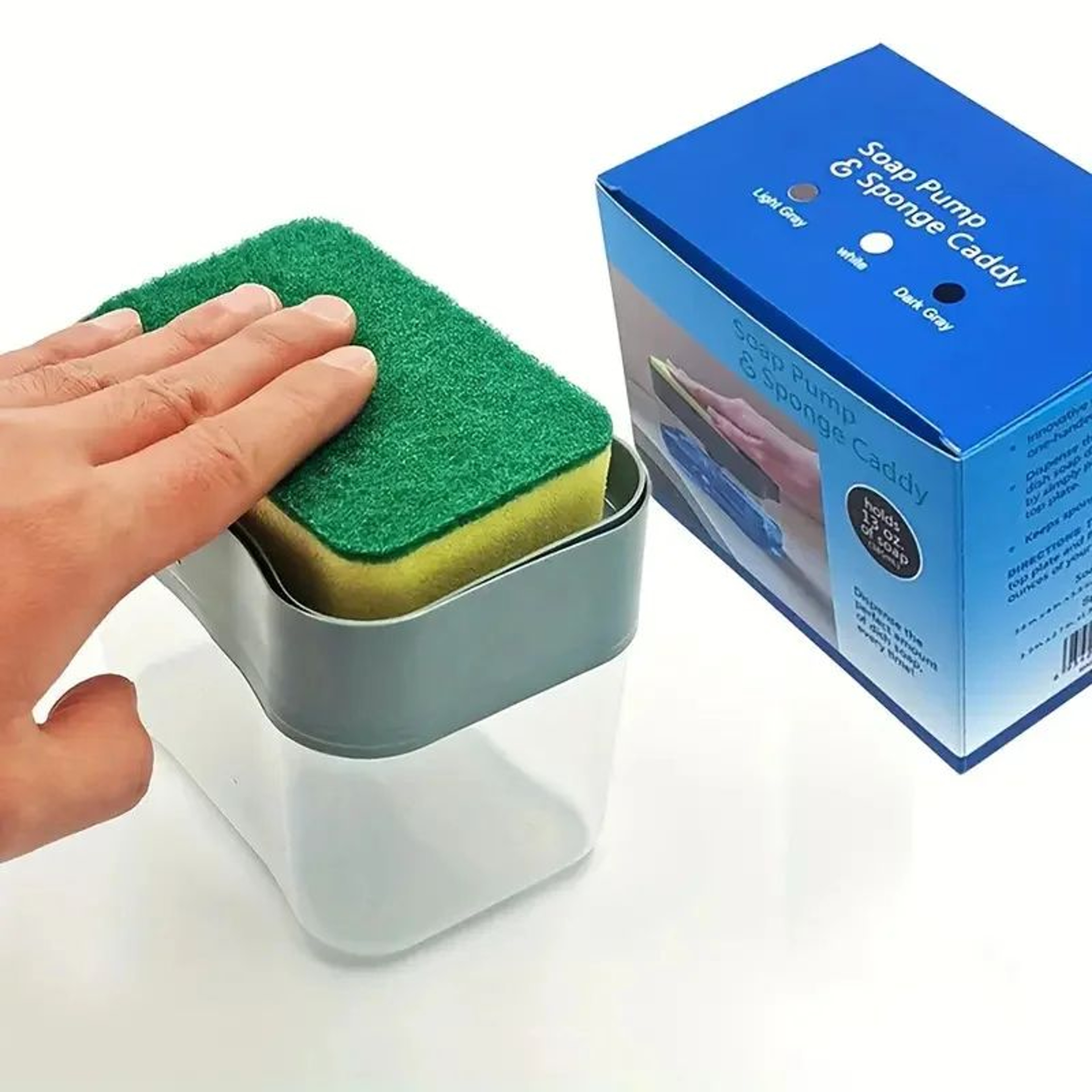Automatic Press Soap Dispenser With Sponge Holder For Kitchen Sink 4