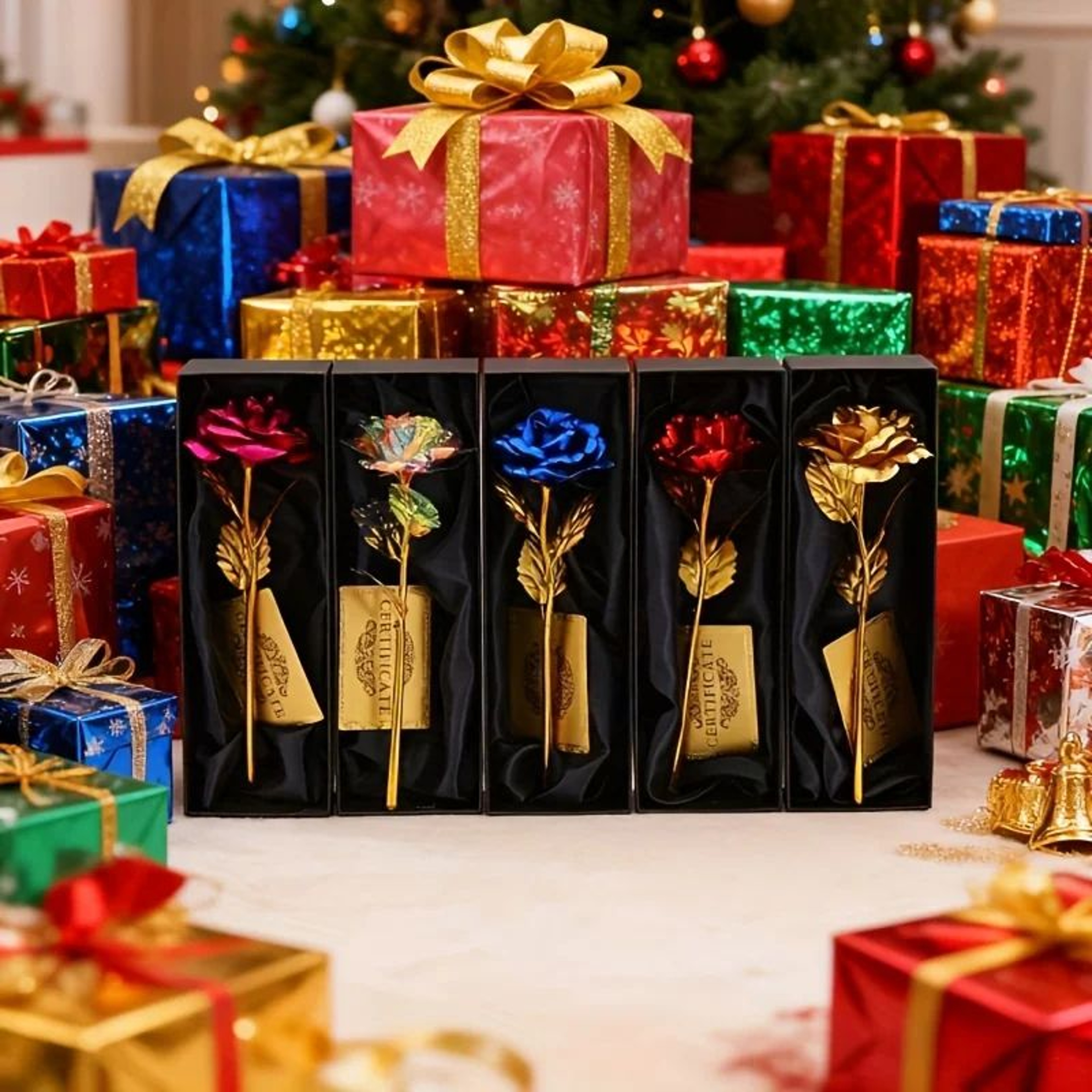 Eternal Foil Rose Flower With Gift Box And Greeting Card 2