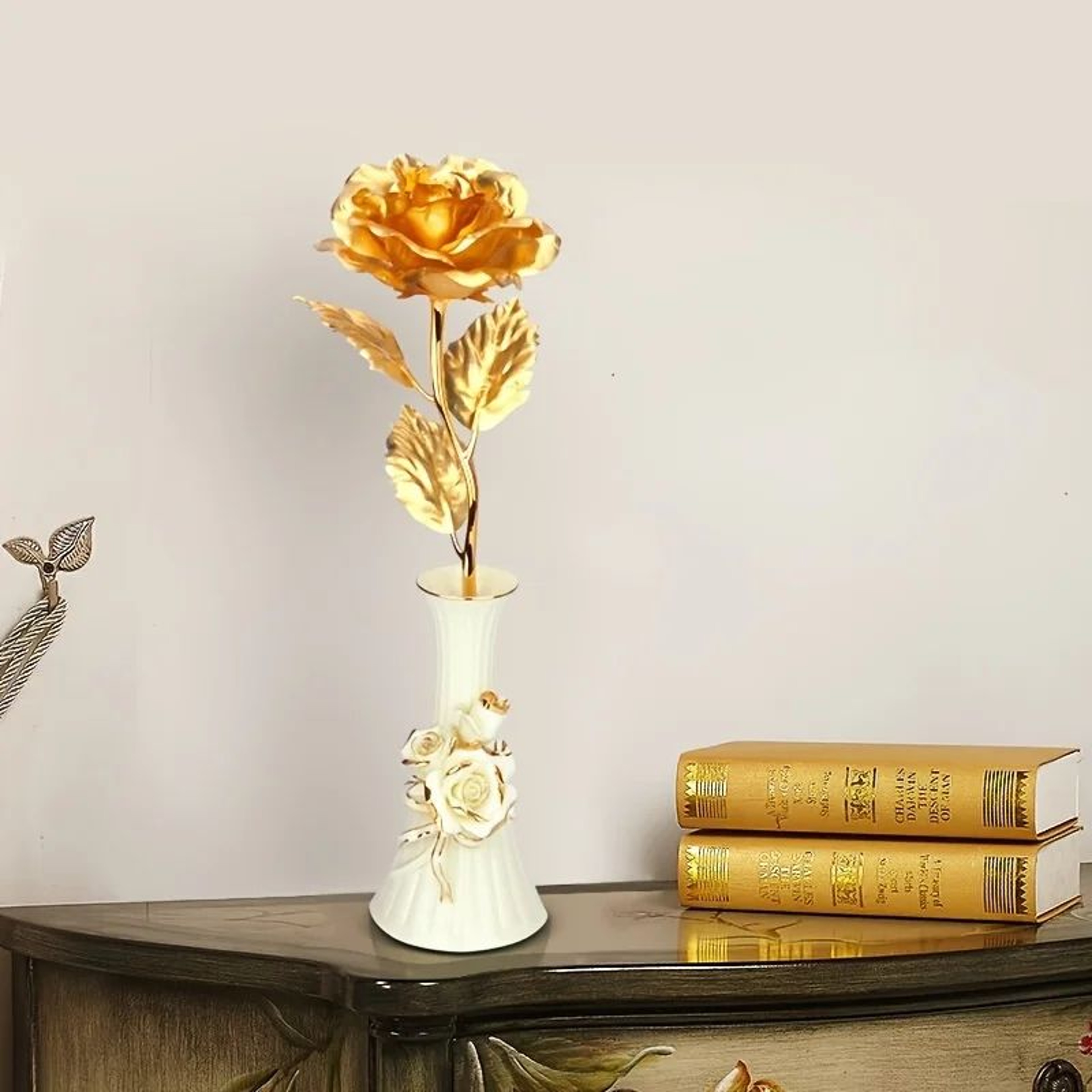 Eternal Foil Rose Flower With Gift Box And Greeting Card 3