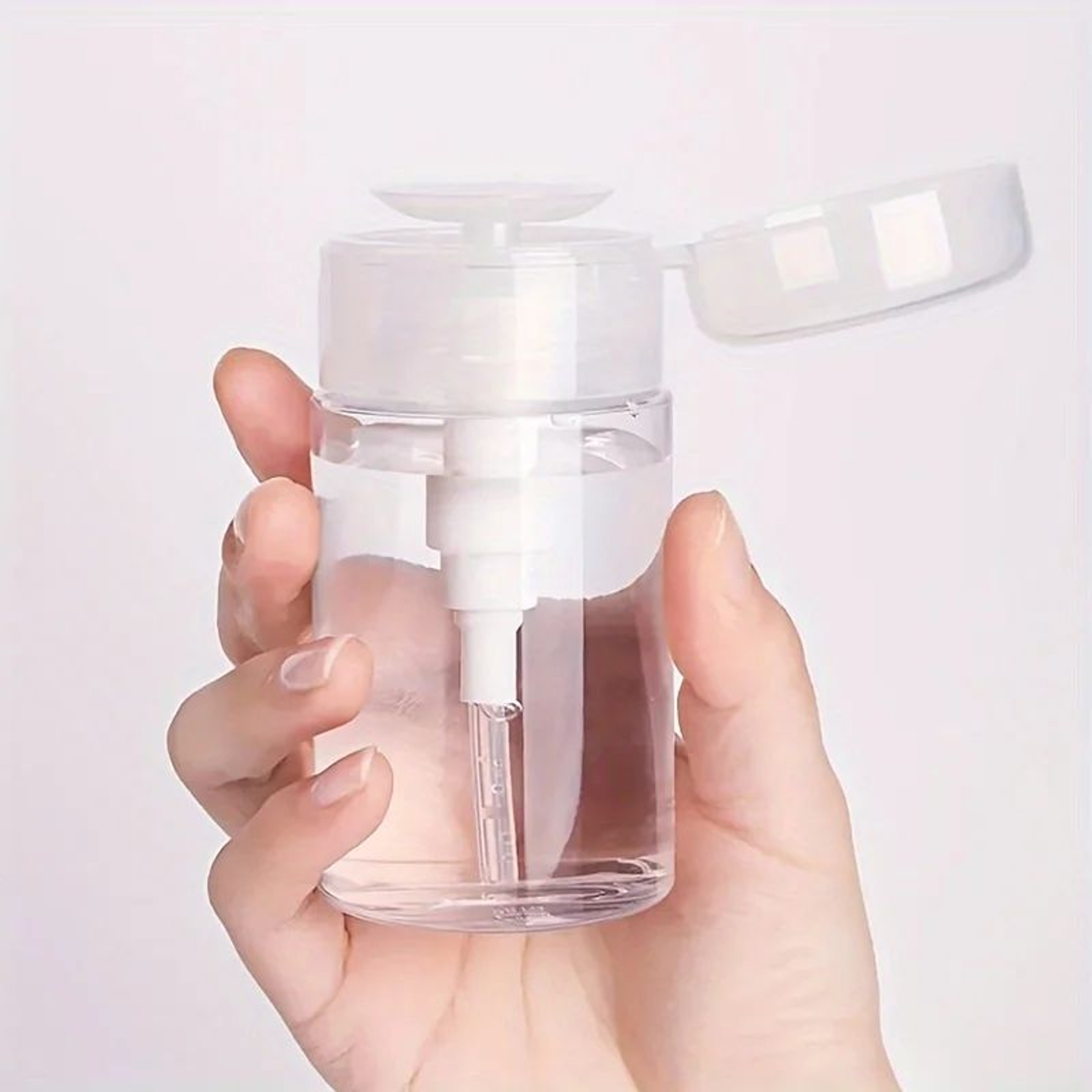 Transparent Push Down Pump Dispenser Refillable Cosmetic Bottle Set 1