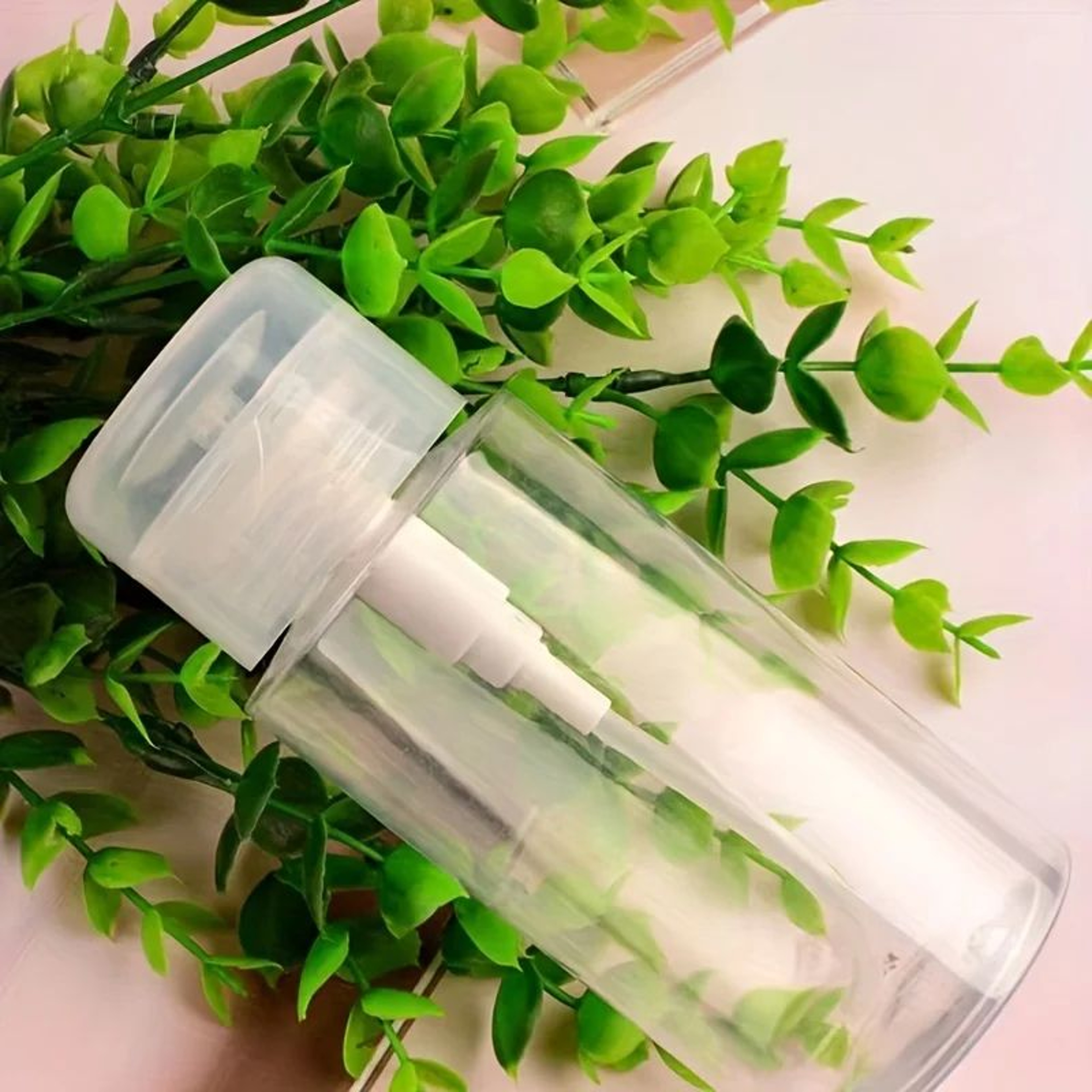 Transparent Push Down Pump Dispenser Refillable Cosmetic Bottle Set 11
