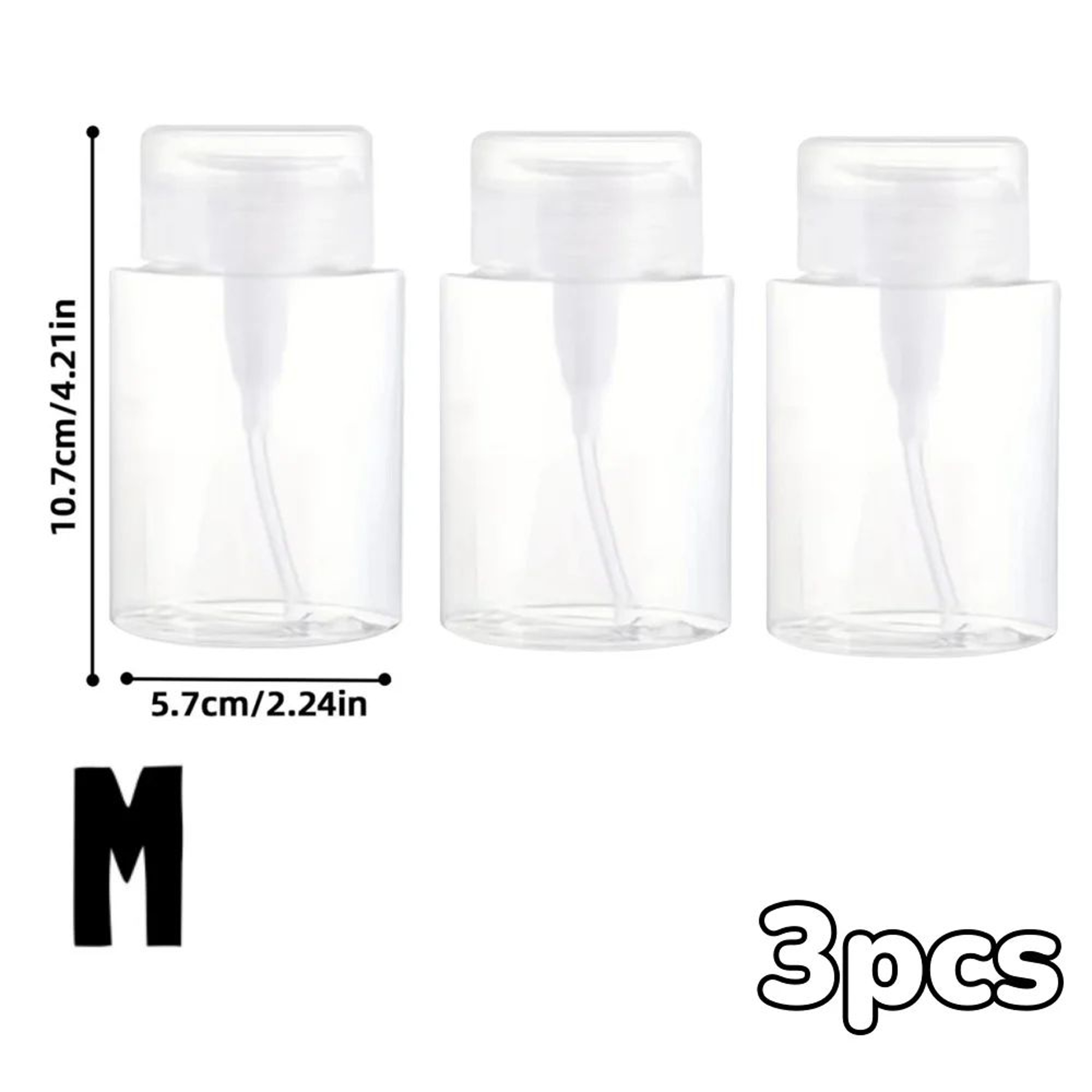 Transparent Push Down Pump Dispenser Refillable Cosmetic Bottle Set 17