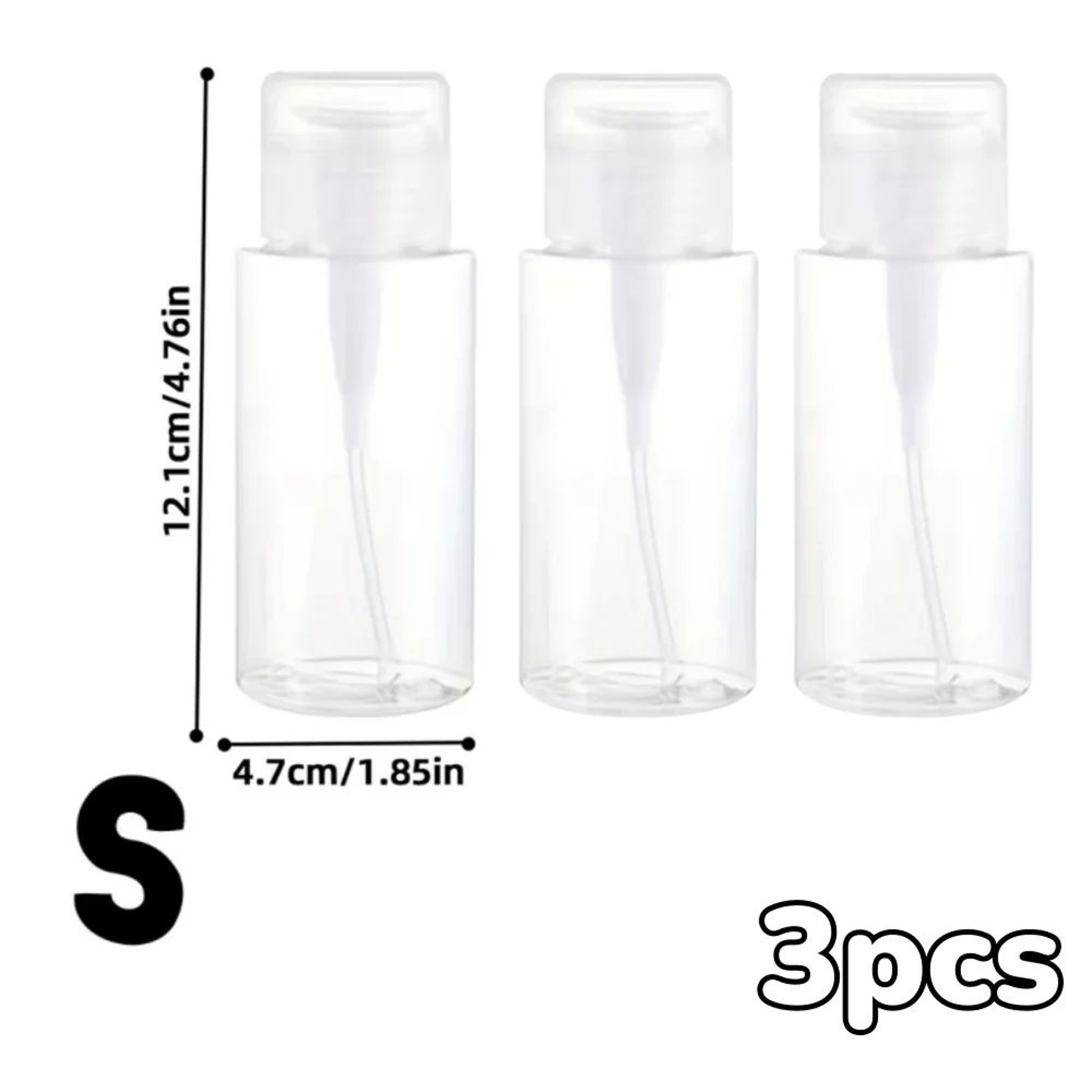 Transparent Push Down Pump Dispenser Refillable Cosmetic Bottle Set 18