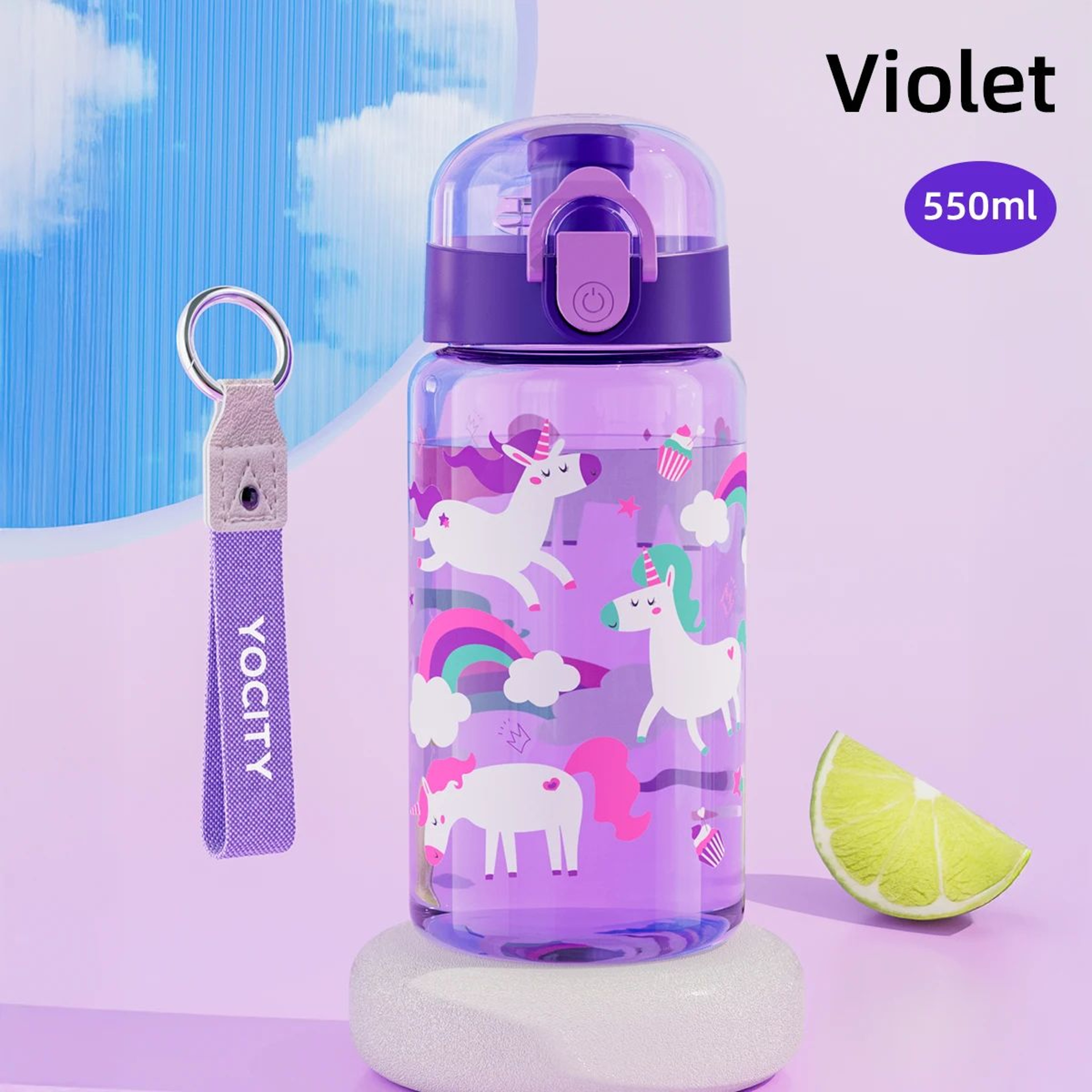 Cartoon Leakproof Portable Water Bottle With Carrying Rope 6