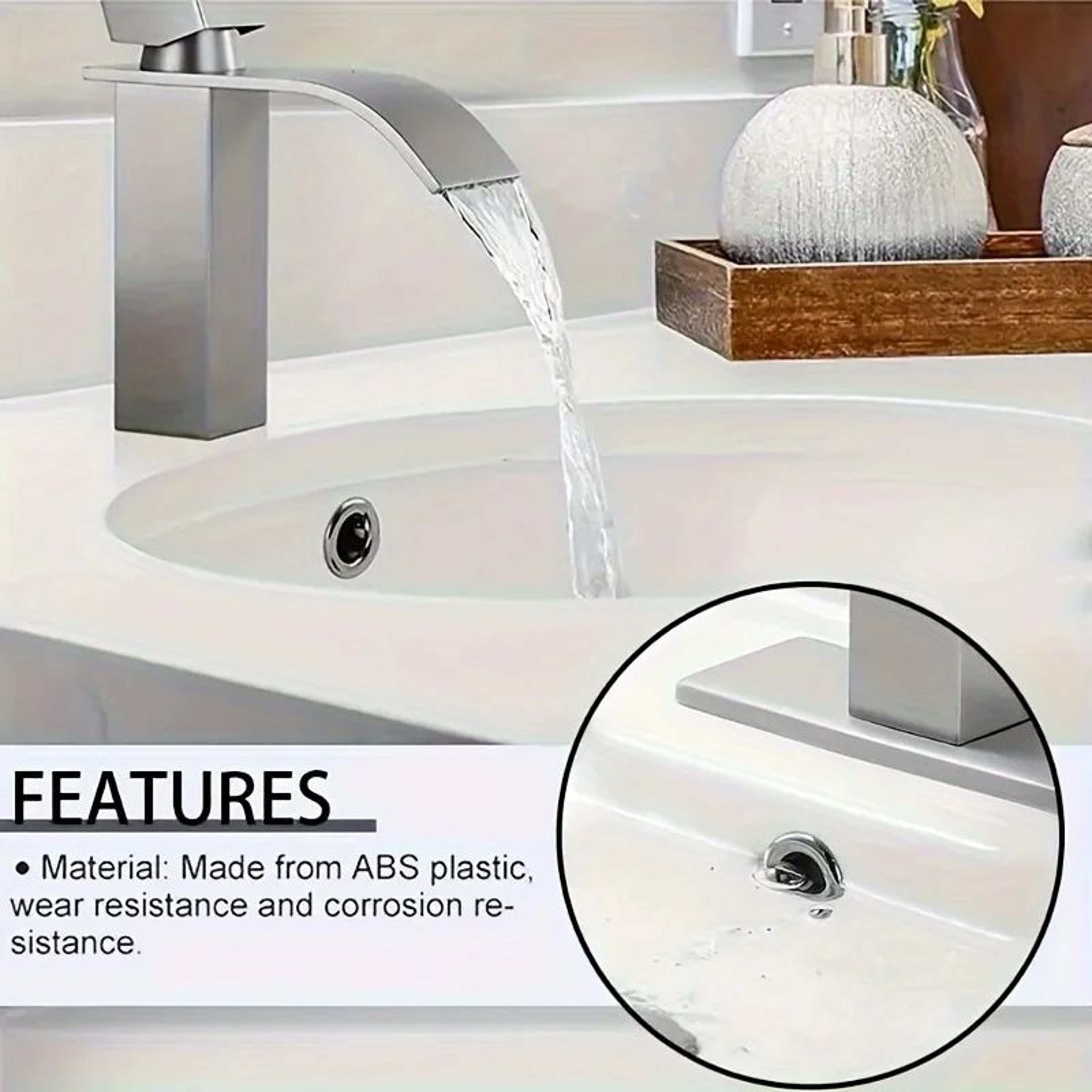 Chrome Sink Overflow Covers Round Basin Drain Plugs 9