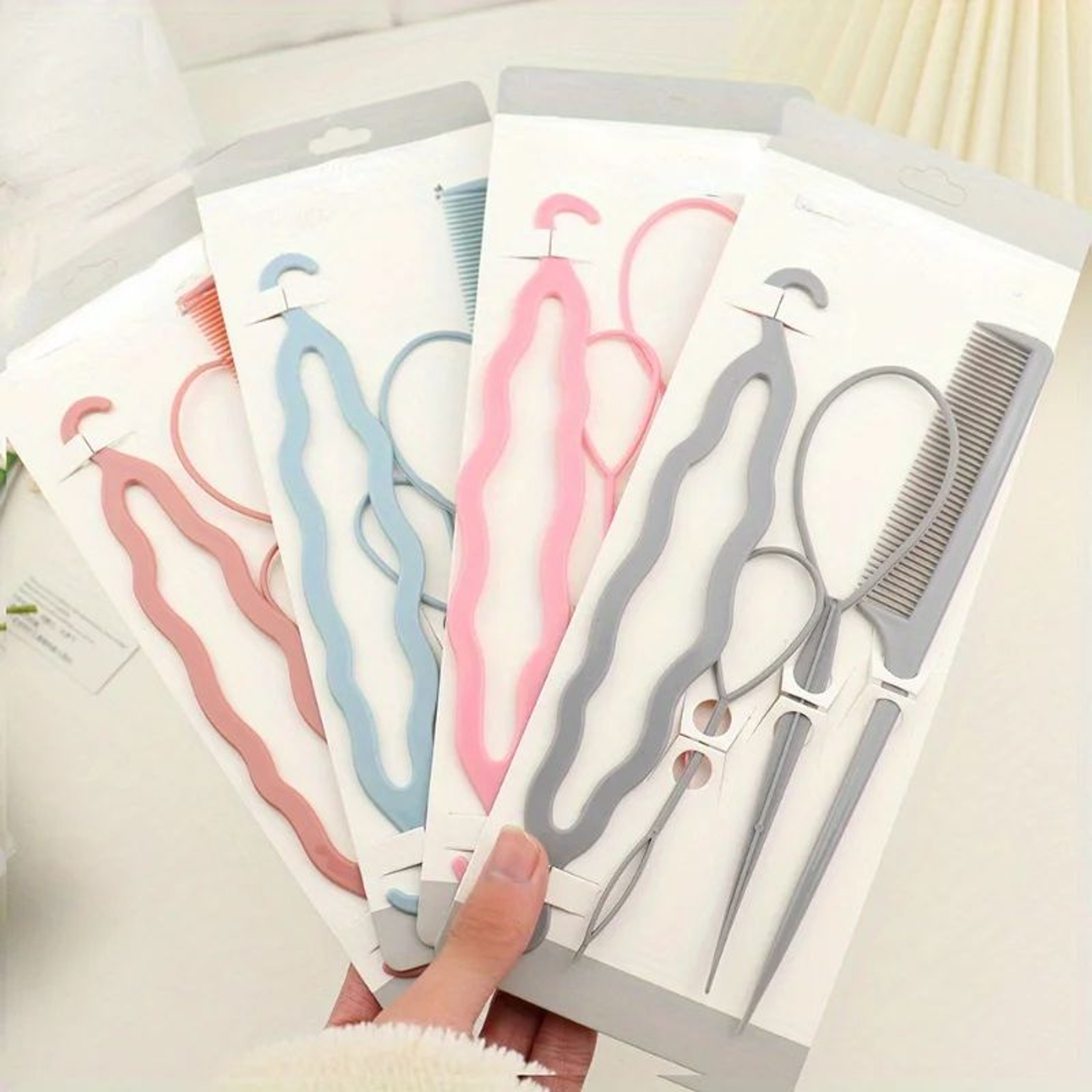 4 Piece French Braid Hair Styling Tool And Comb Set 2