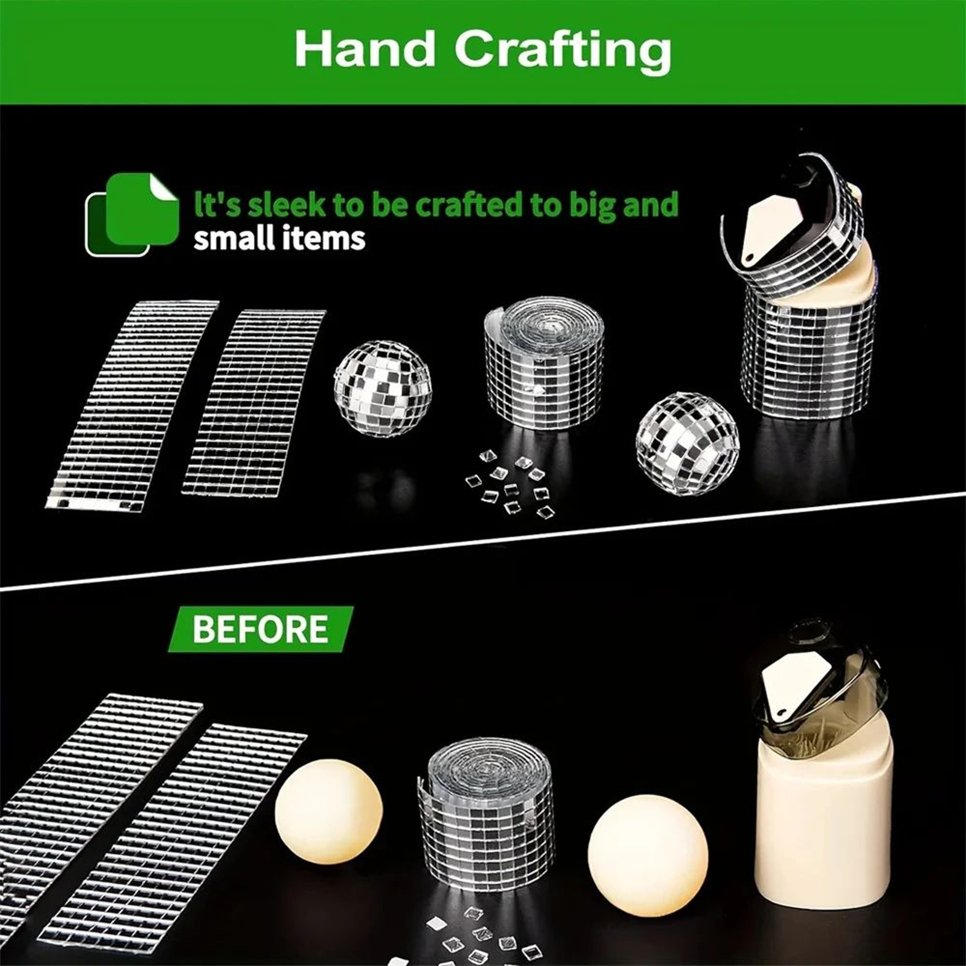 Self Adhesive Disco Ball Mirror Mosaic Tiles For DIY Crafts 7
