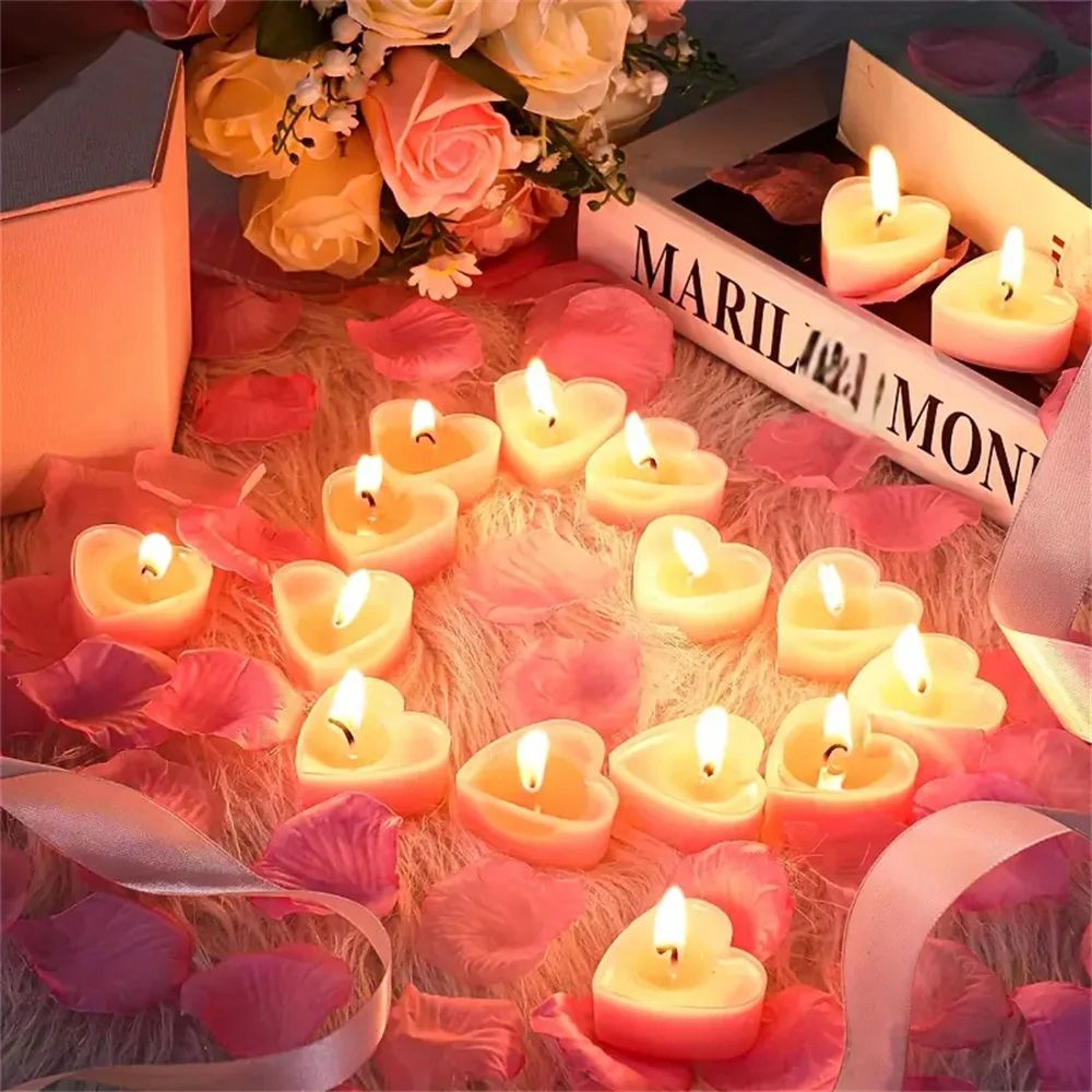 9 Piece Heart Shaped Scented Tealight Candle Set For Romantic Decor 4