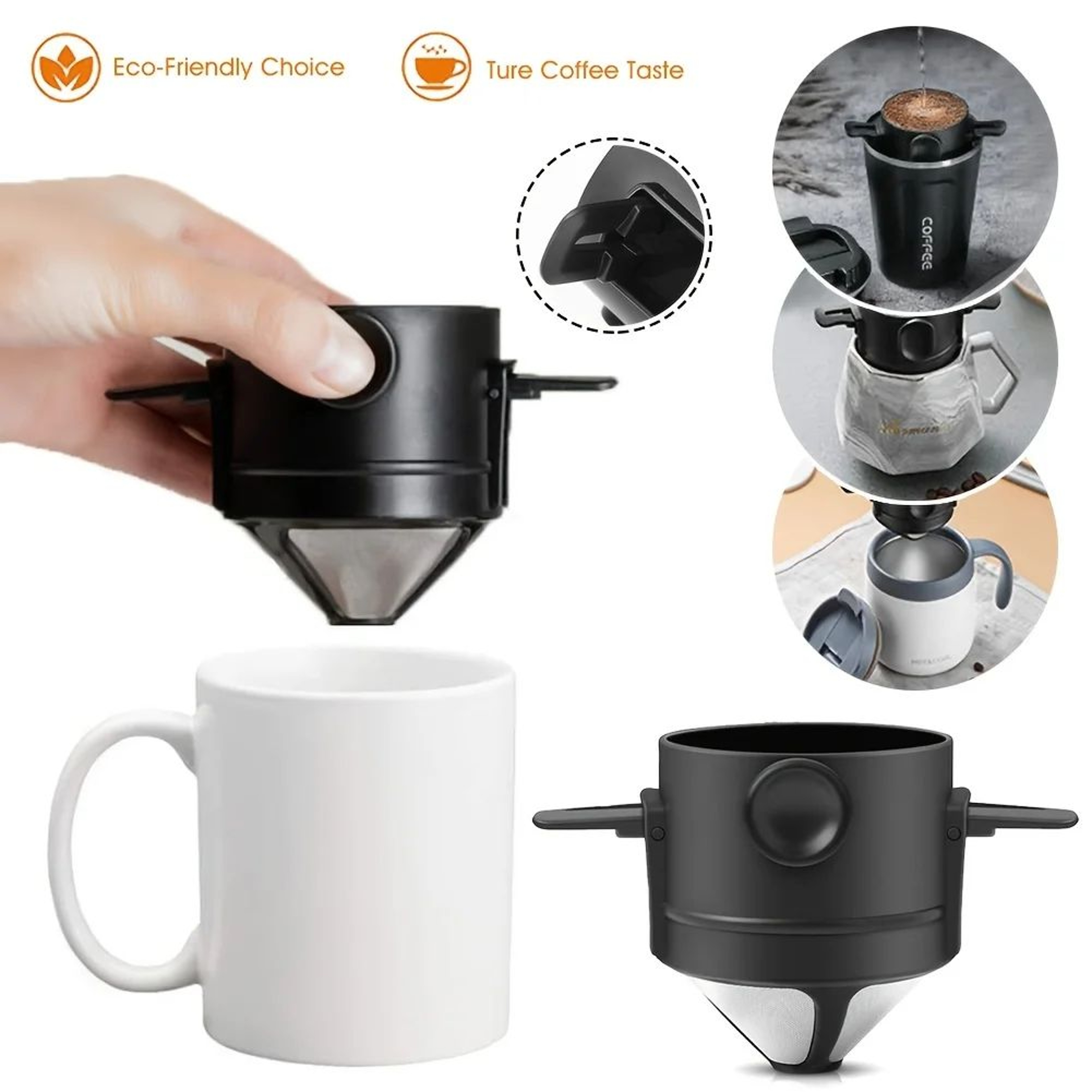 Folding Stainless Steel Pour Over Coffee Dripper Filter 9