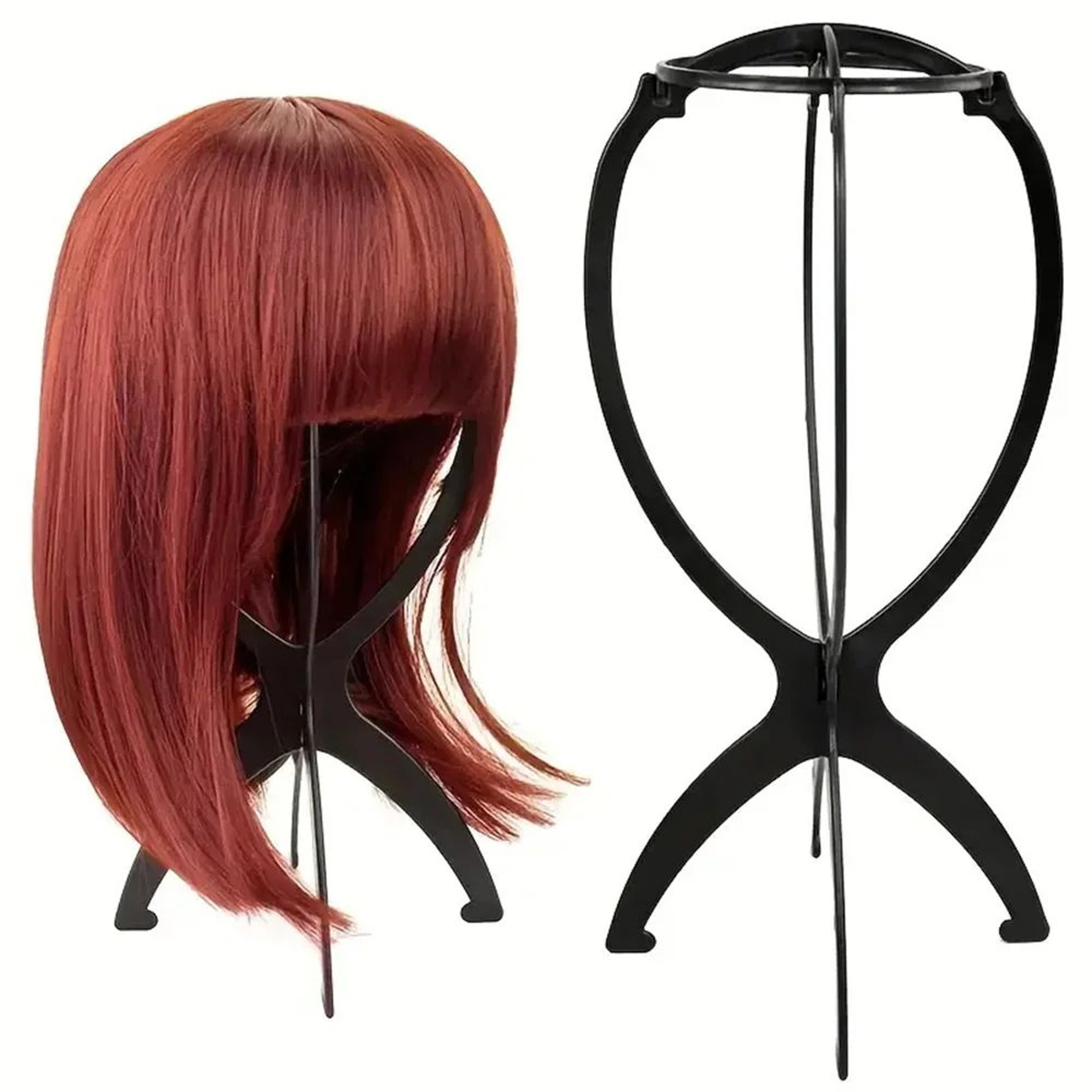 3 Piece Collapsible Wig Stand For Styling Storage And Display 13
