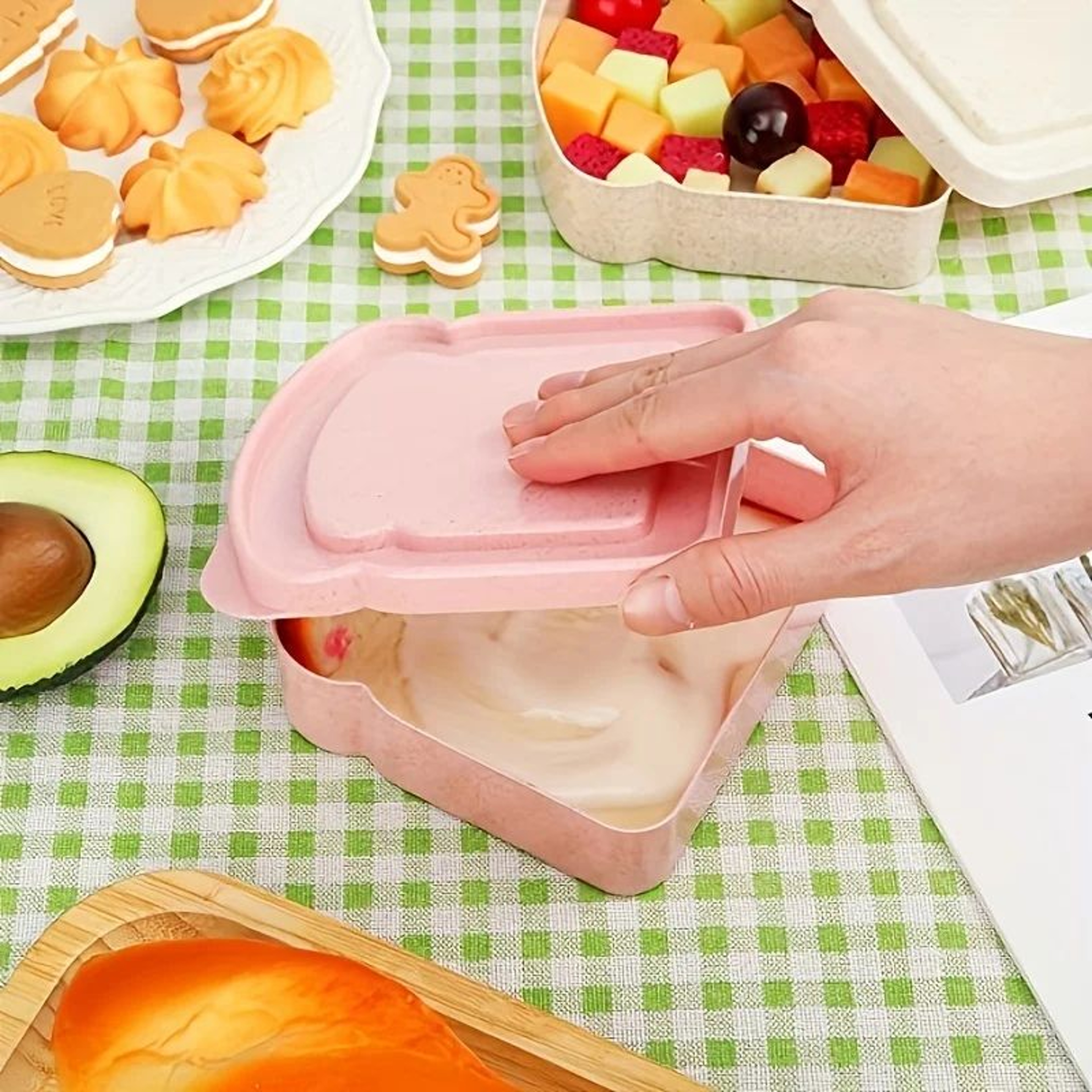 Reusable Bento Sandwich Box With Lid For Lunch And Food Storage 1