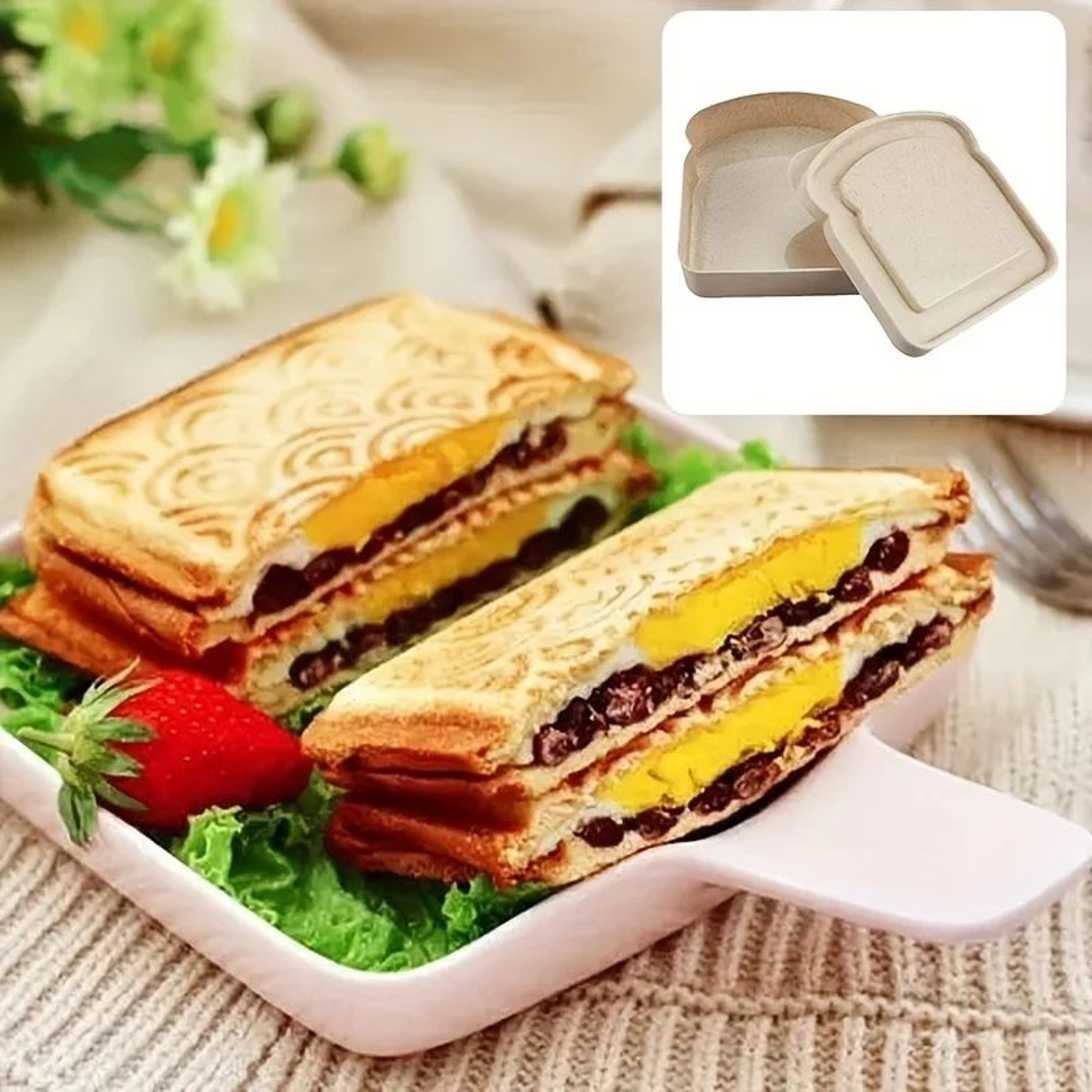 Reusable Bento Sandwich Box With Lid For Lunch And Food Storage 6