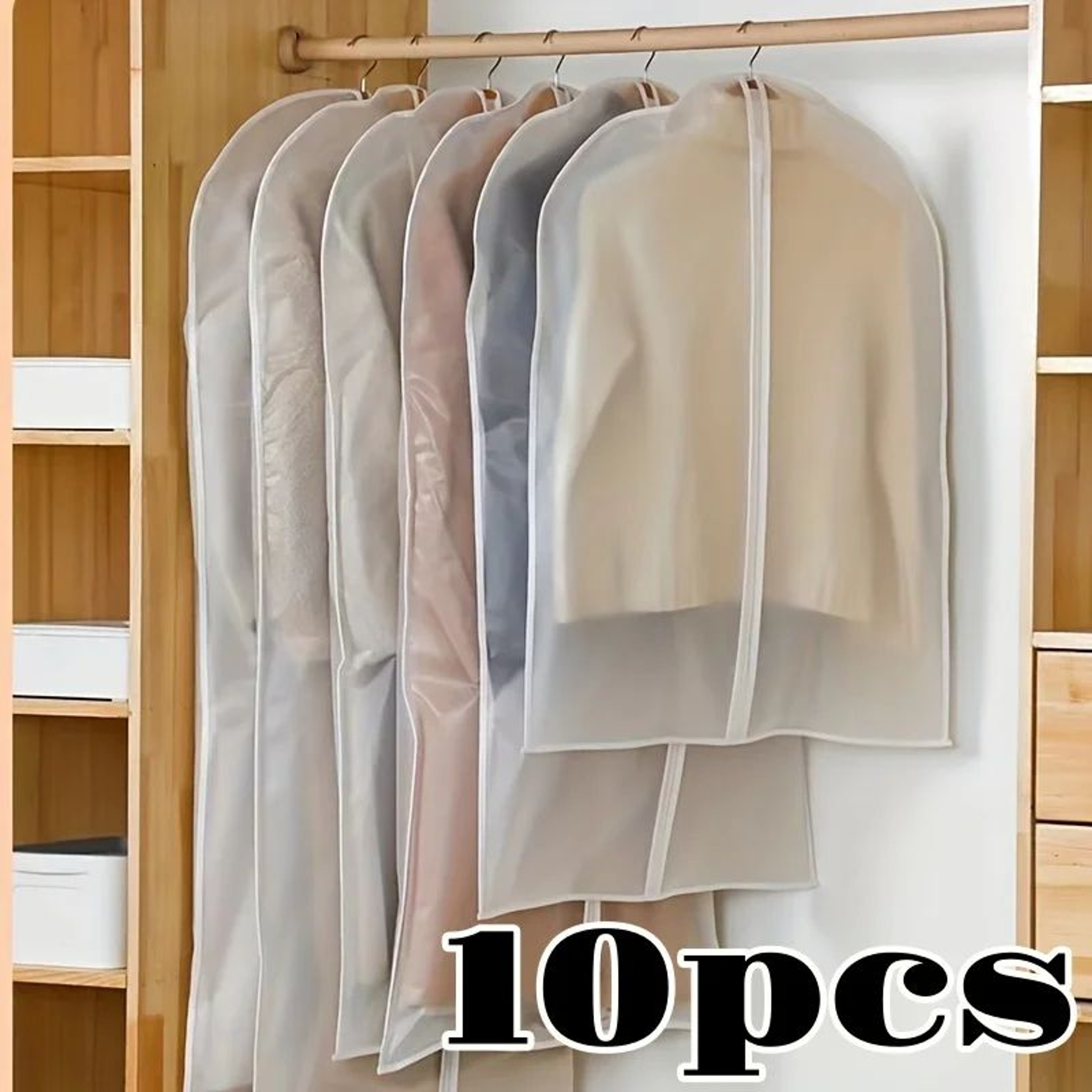 Washable Garment Dust Covers With Zipper For Closet Storage 0