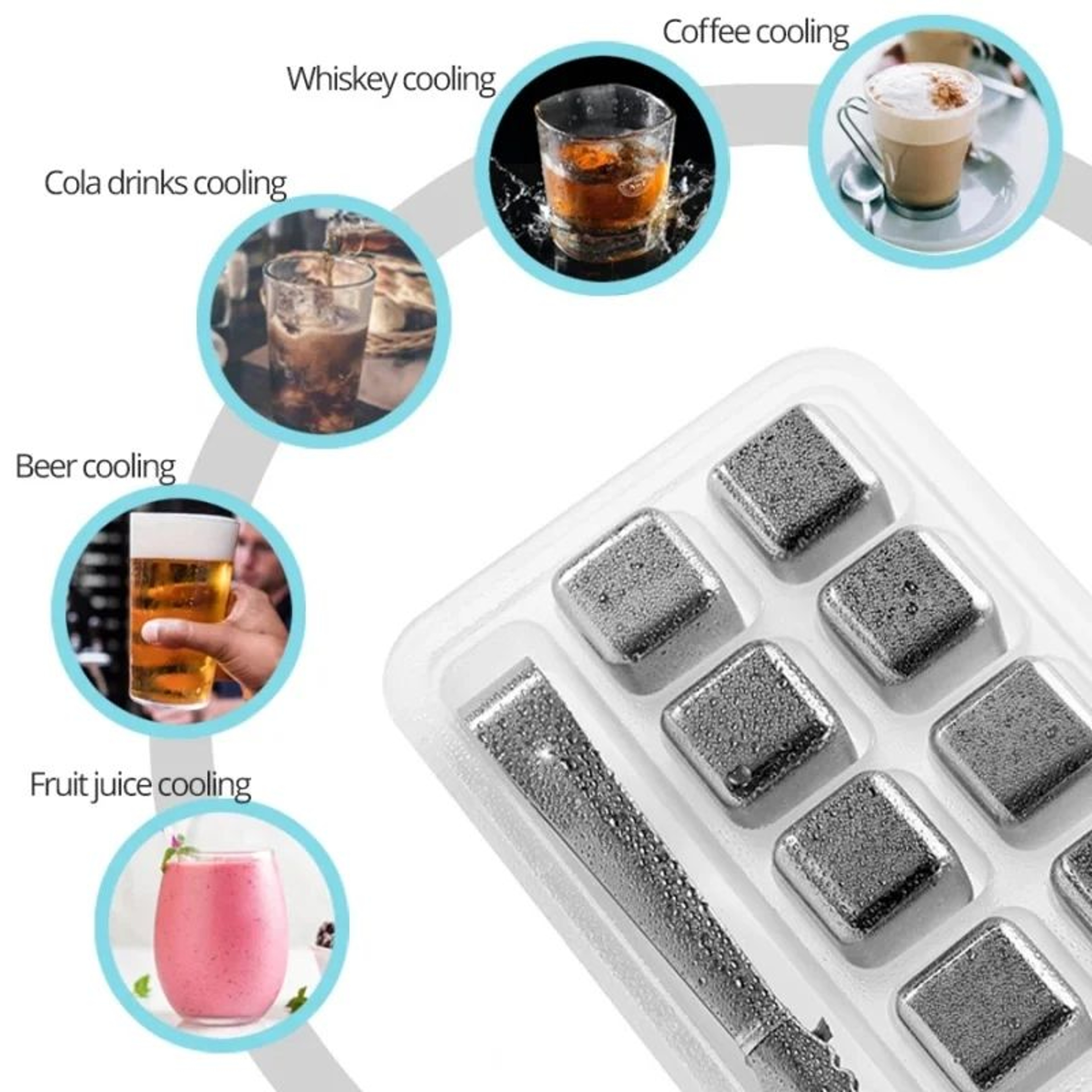 Reusable Stainless Steel Ice Cubes For Chilled Drinks 4