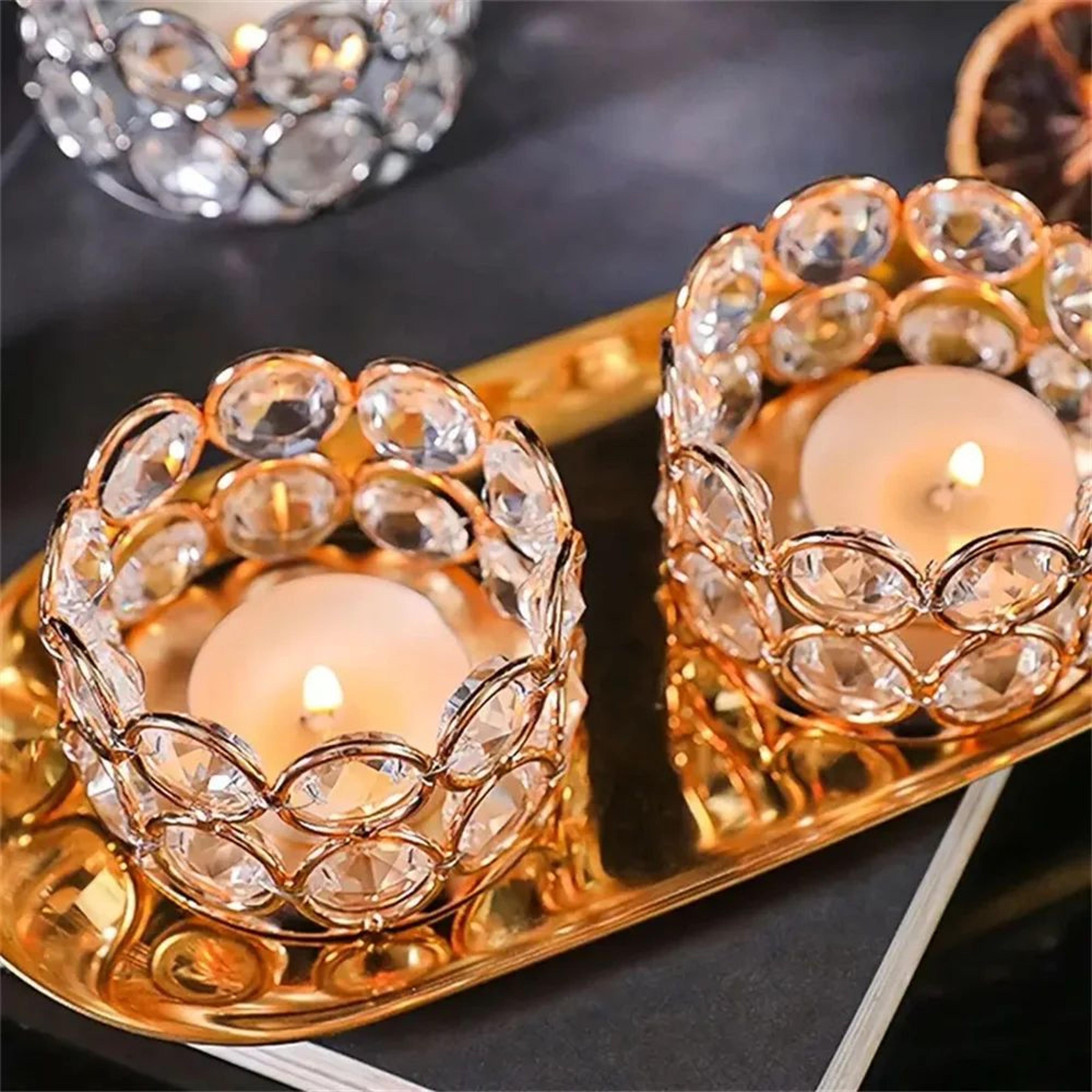 Crystal Tealight Candle Holders For Elegant Table Decor 5