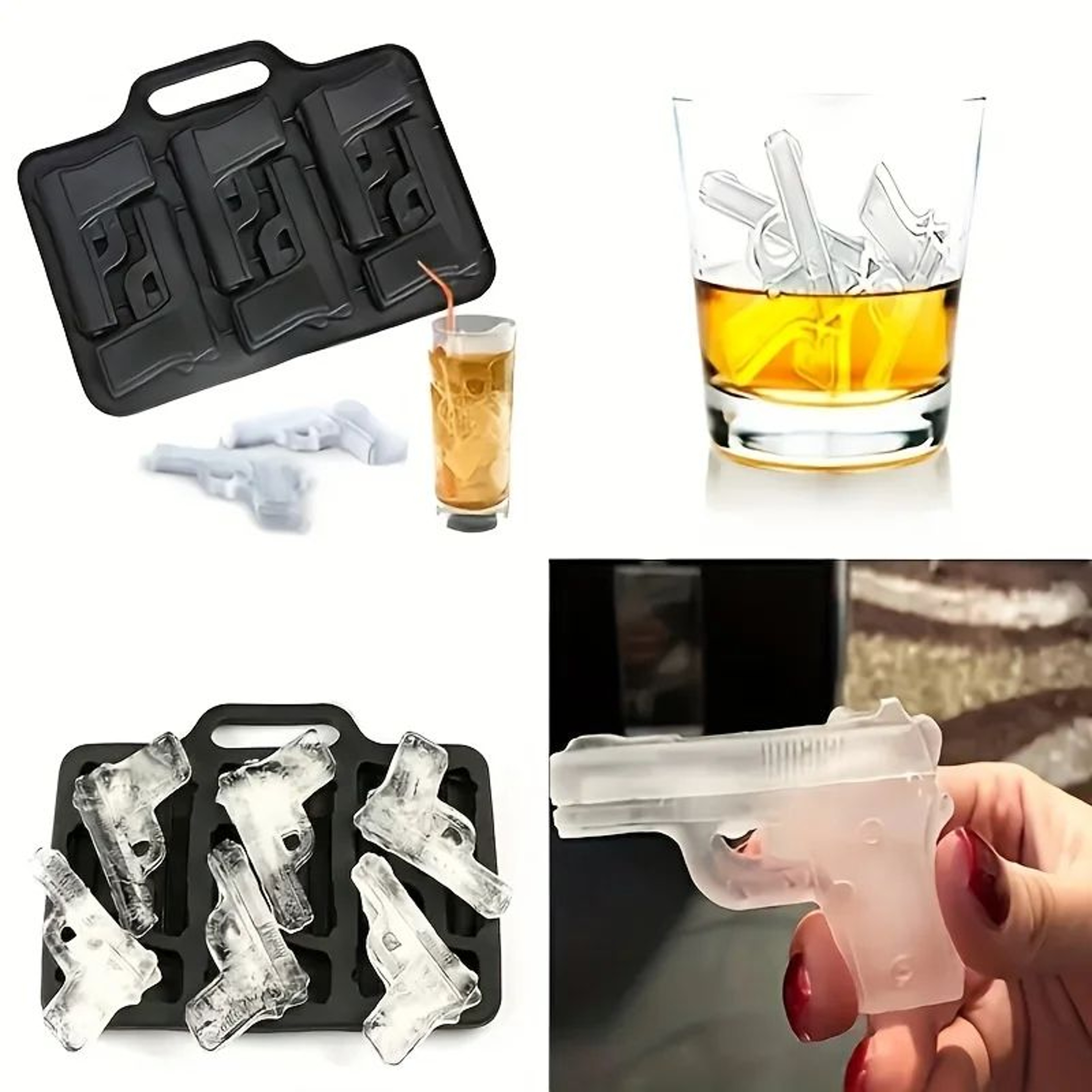Creative 3D Gun Shape Ice Cube Mold Tray 1