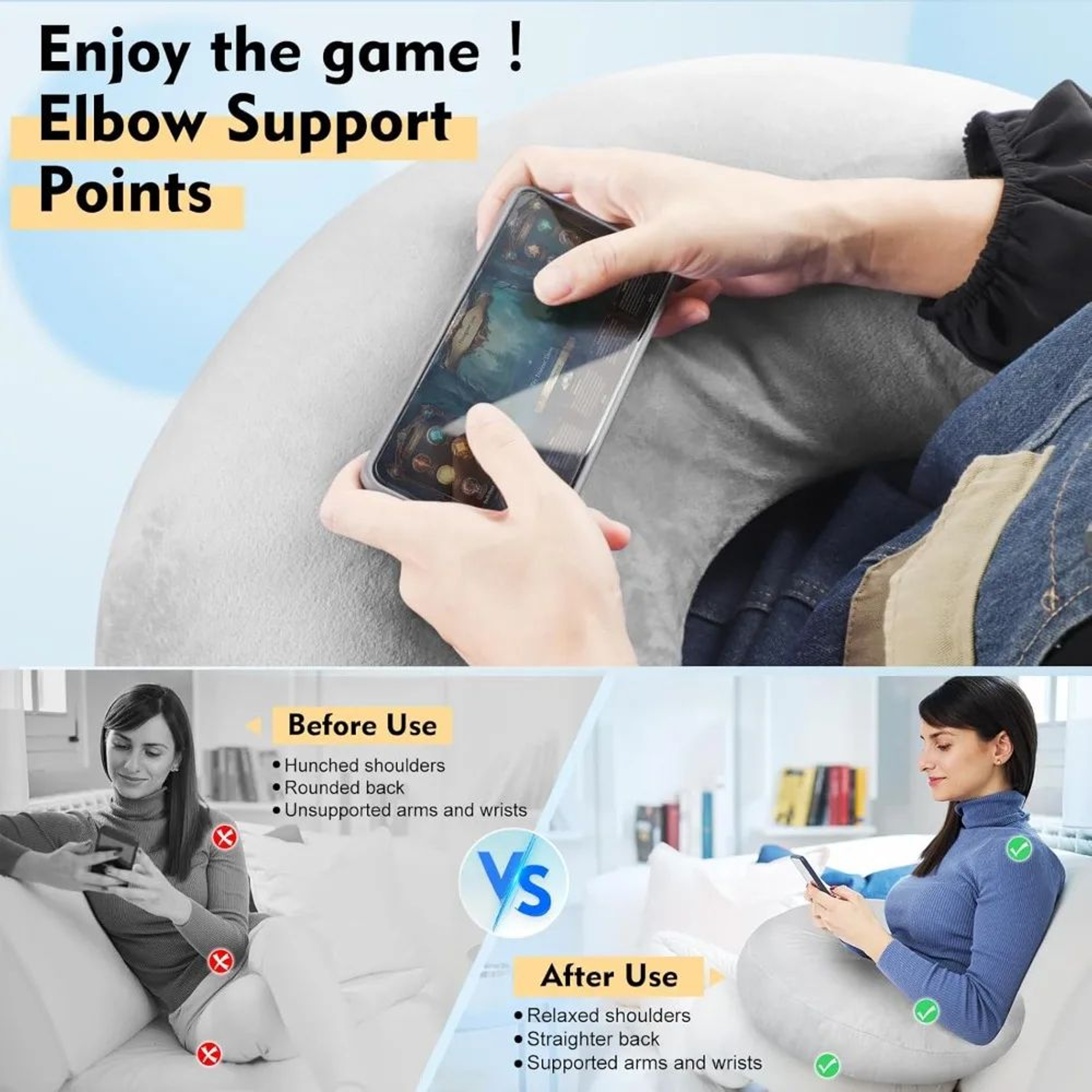 Soft Arm Support Pillow For Reading Gaming And Relaxing 1