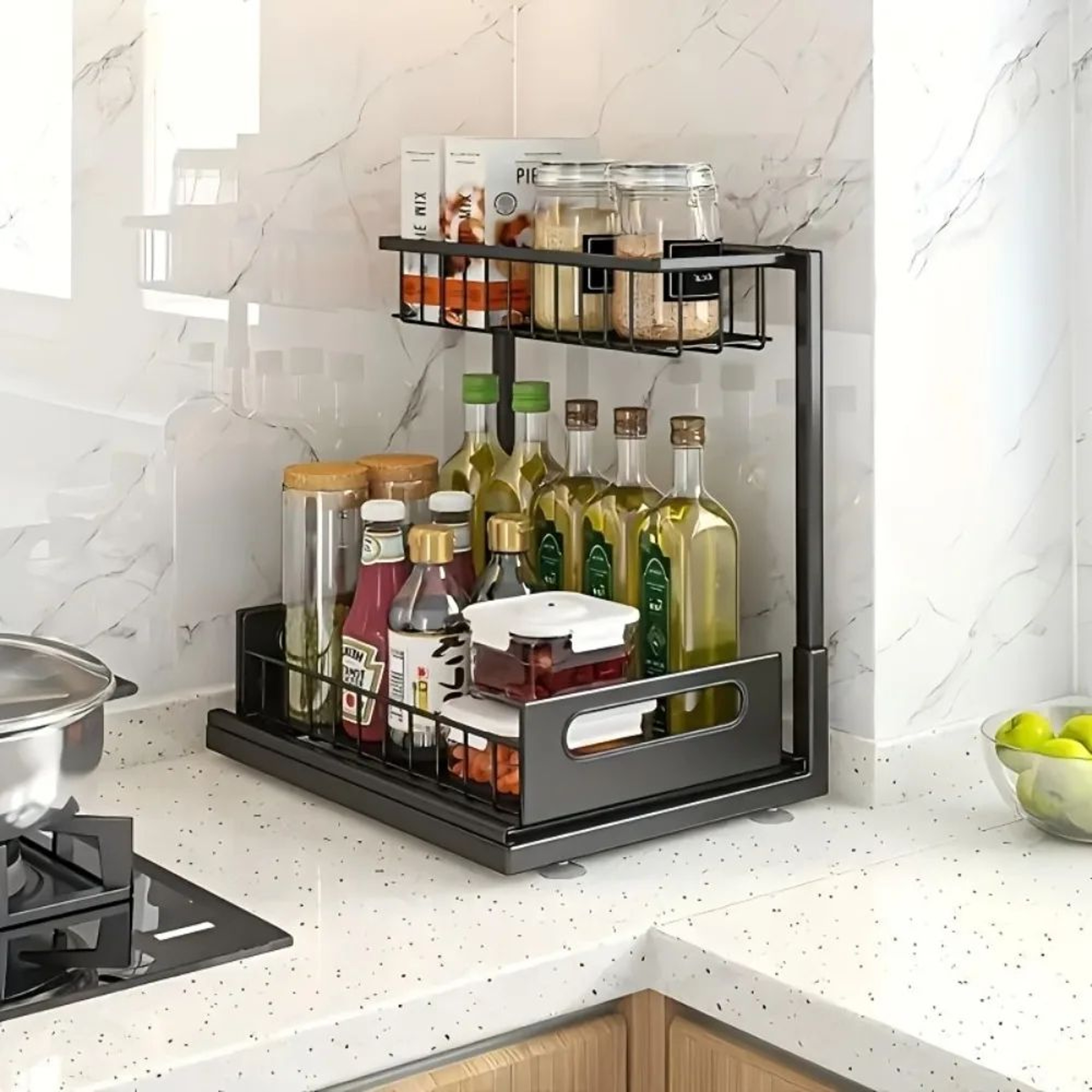 Metal Pull Out Under Sink Organizer With Sliding Drawer 1