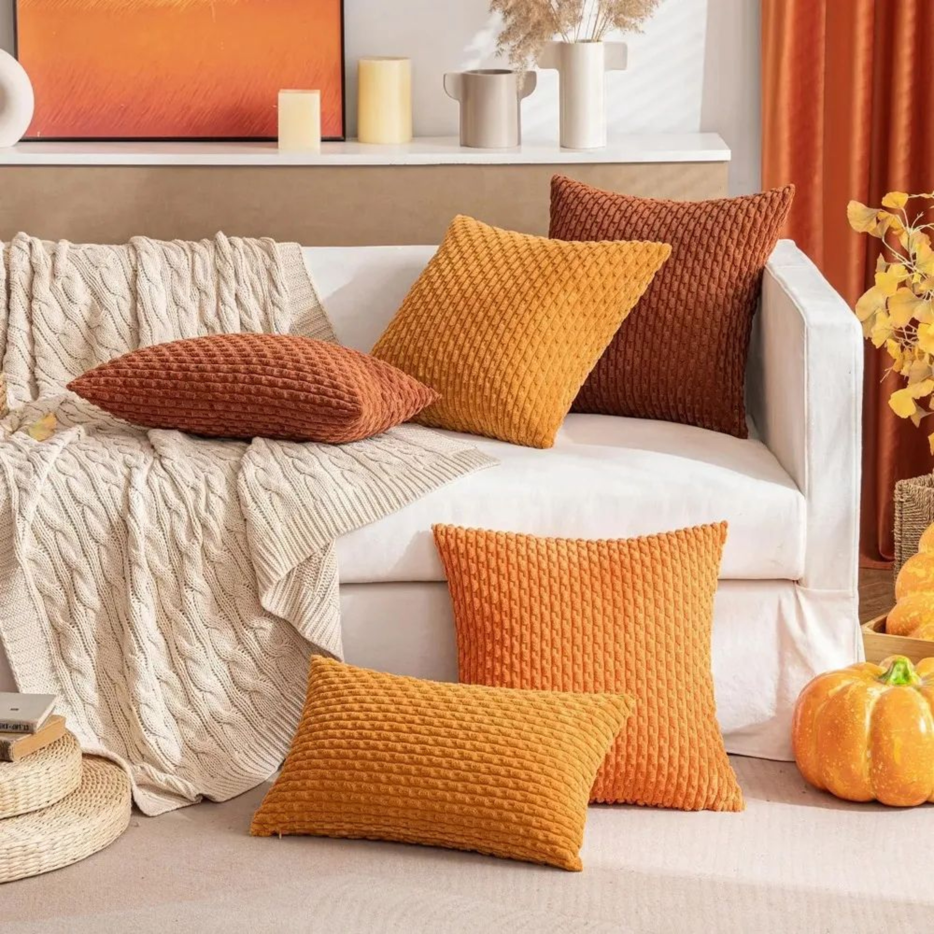 45CM Soft Boho Striped Throw Pillow For Sofa And Bed 1