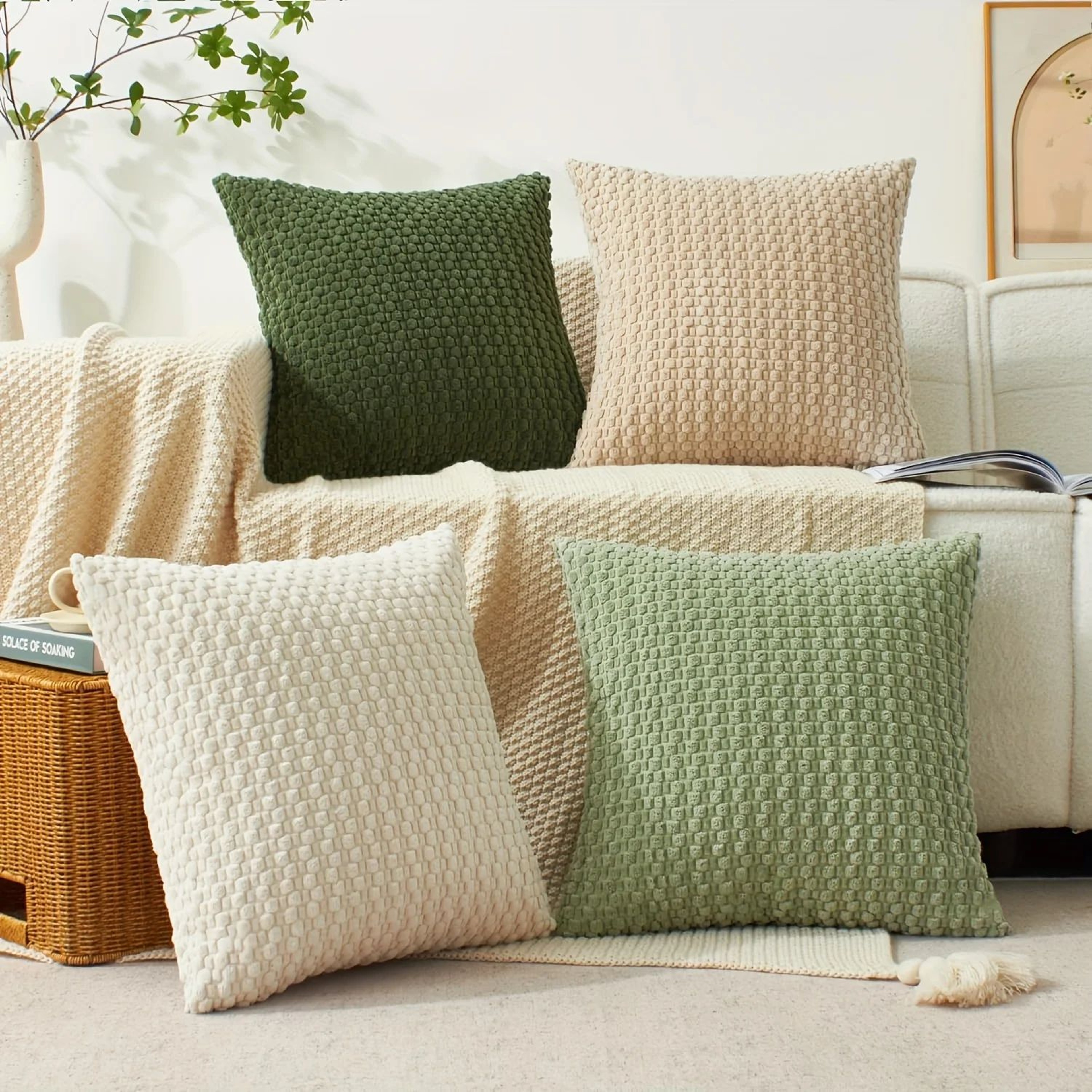 45CM Soft Boho Striped Throw Pillow For Sofa And Bed 3